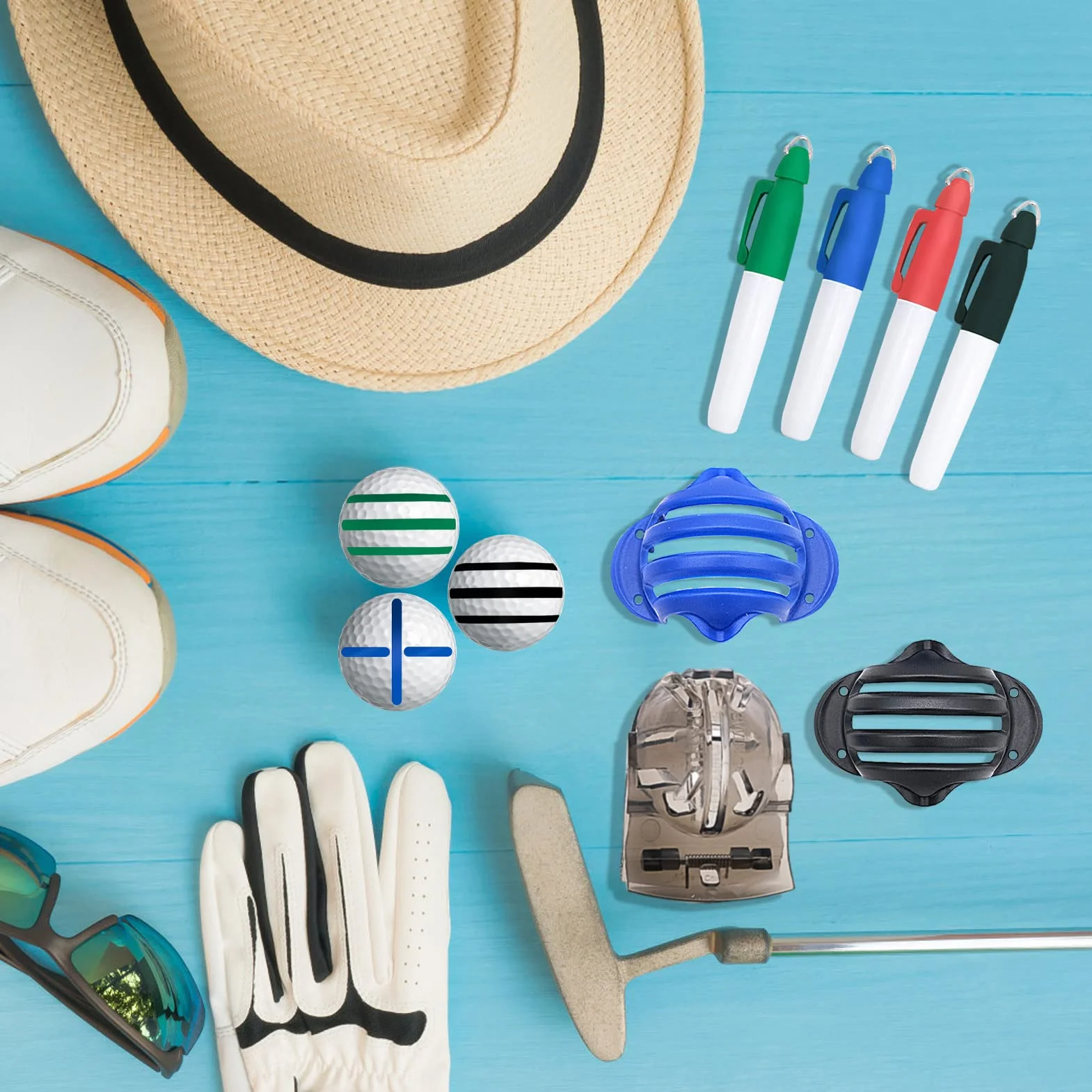 Kit de herramientas de marcador de pelota de golf de 8 piezas