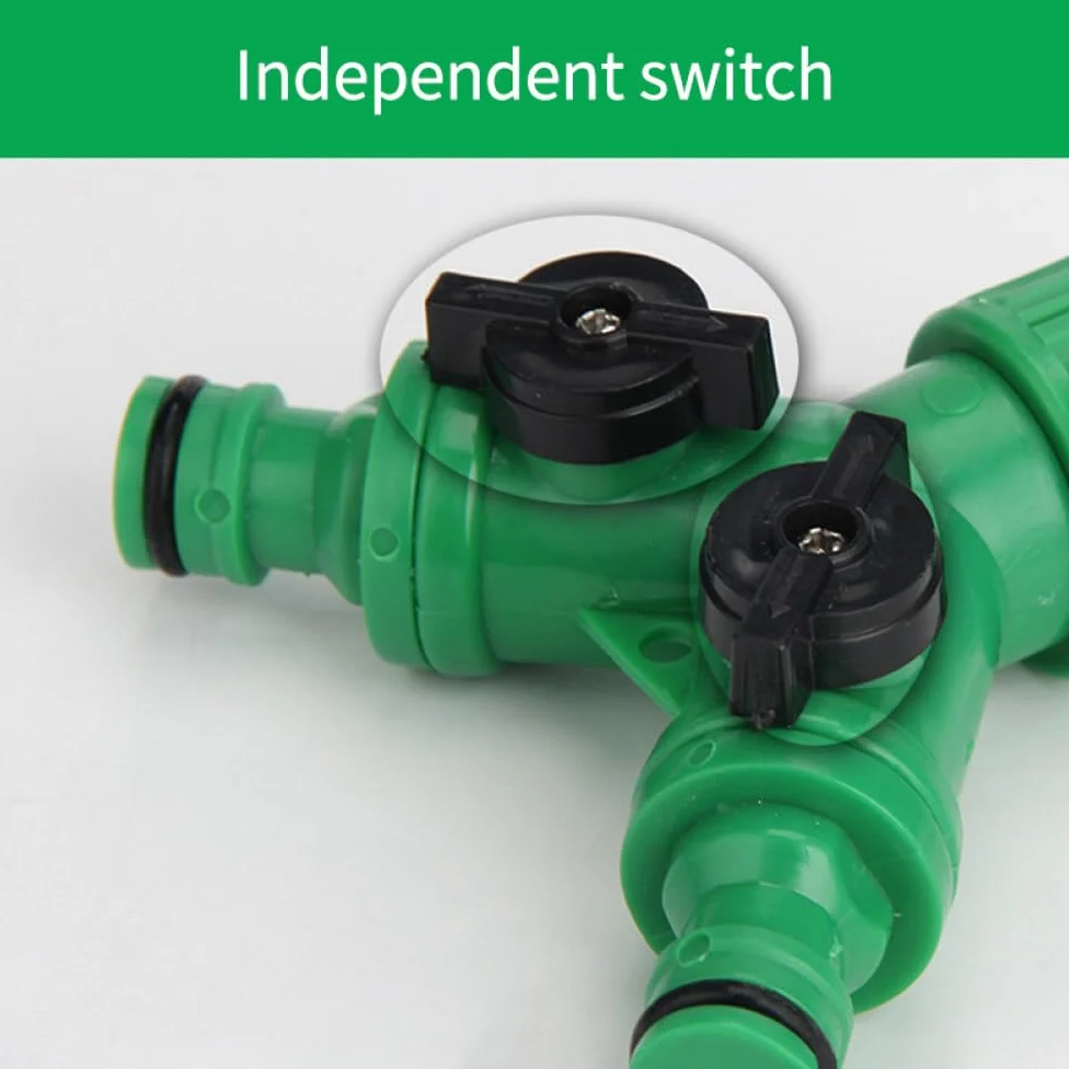 Conector en Y para manguera de jardín 1/2" 3/4" Kit de unión rápida de adaptador de grifo de 2 vías de rosca hembra con accesorios de divisor de agua de válvula de encendido/apagado, conector rá
