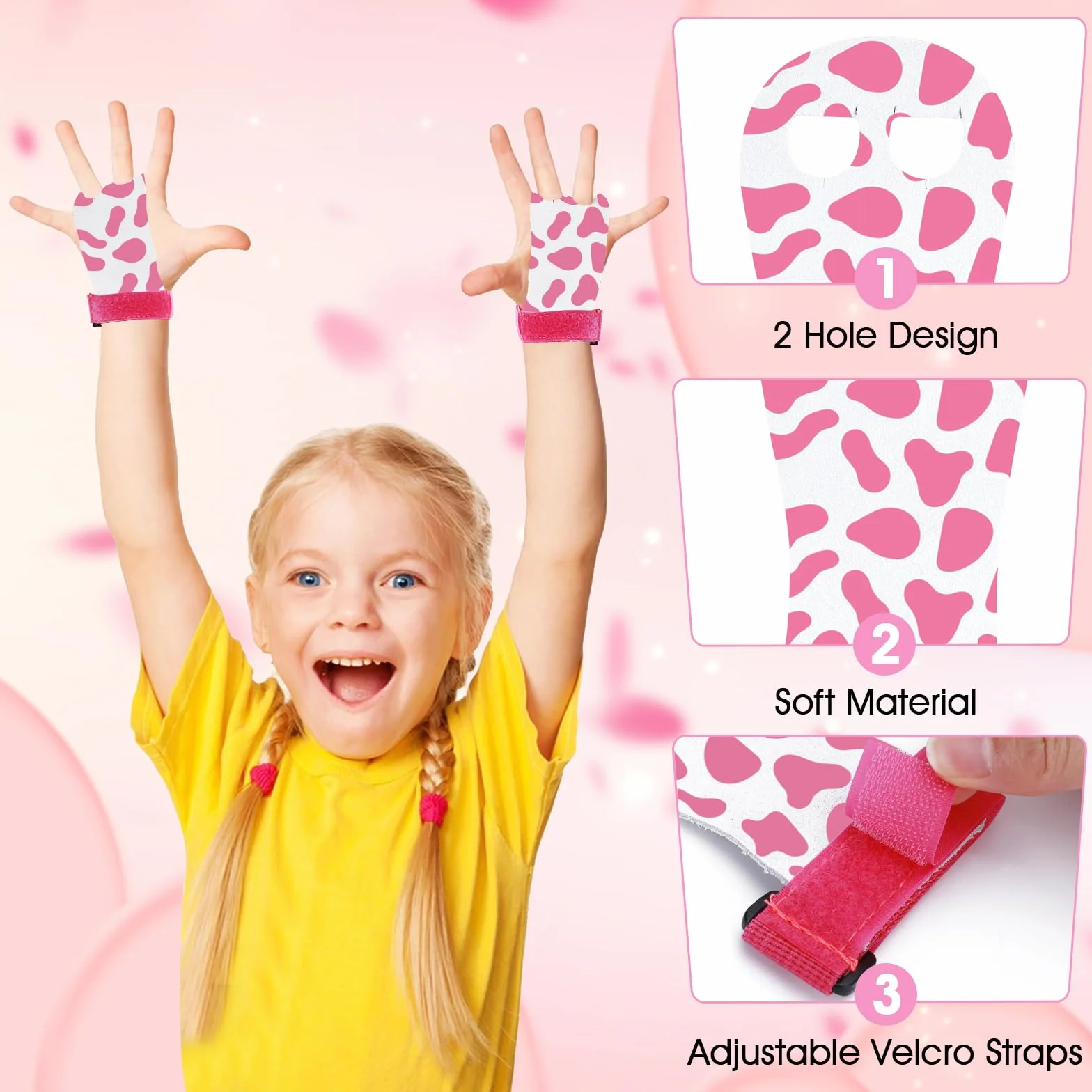 Abeillo Guantes de gimnasia con estampado de vaca, protección de palma, accesorios deportivos para entrenamiento
