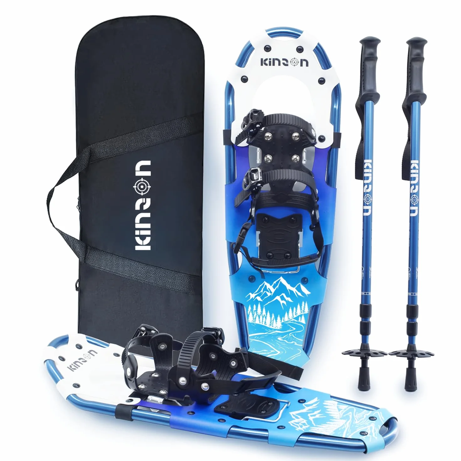 Raquetas de Nieve 3 en 1 Ligeras con Bastones de Trekking y Bolsa de Transporte