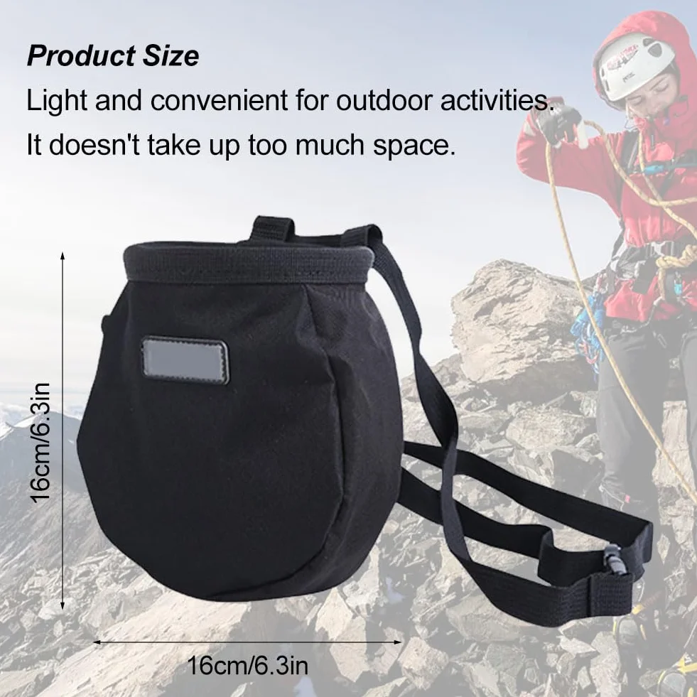 Bolsa de Magnesio para Escalada con Cinturón Ajustable - Chalk Bag para Aire Libre y Escalada Roca
