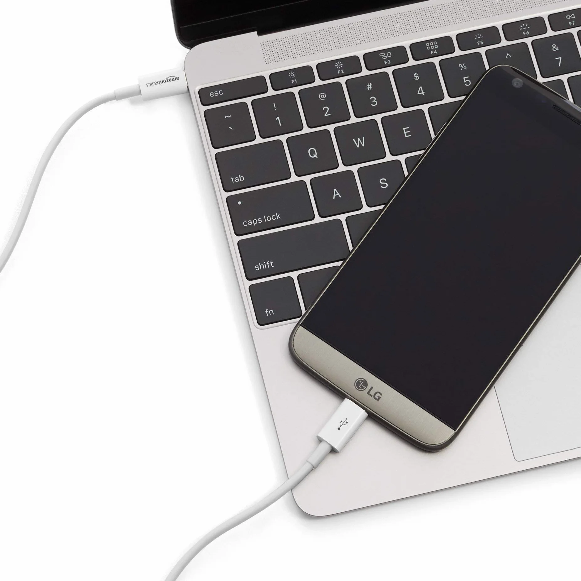 Amazon Basics Cable USB-C a USB-C 480 Mbps certificado USB-IF 1.8 m blanco