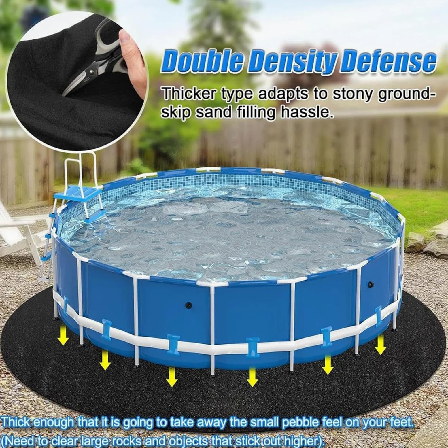 Base Para Piscina 3,7m Esterilla Protector De Suelo Resistente A La Intemperie