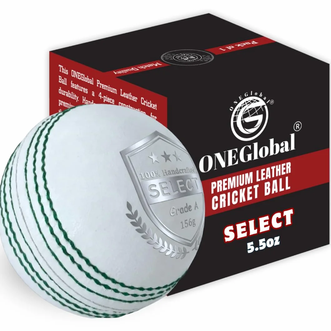 Pelota de críquet de cuero 156 g construcción 4 piezas T20 entrenamiento