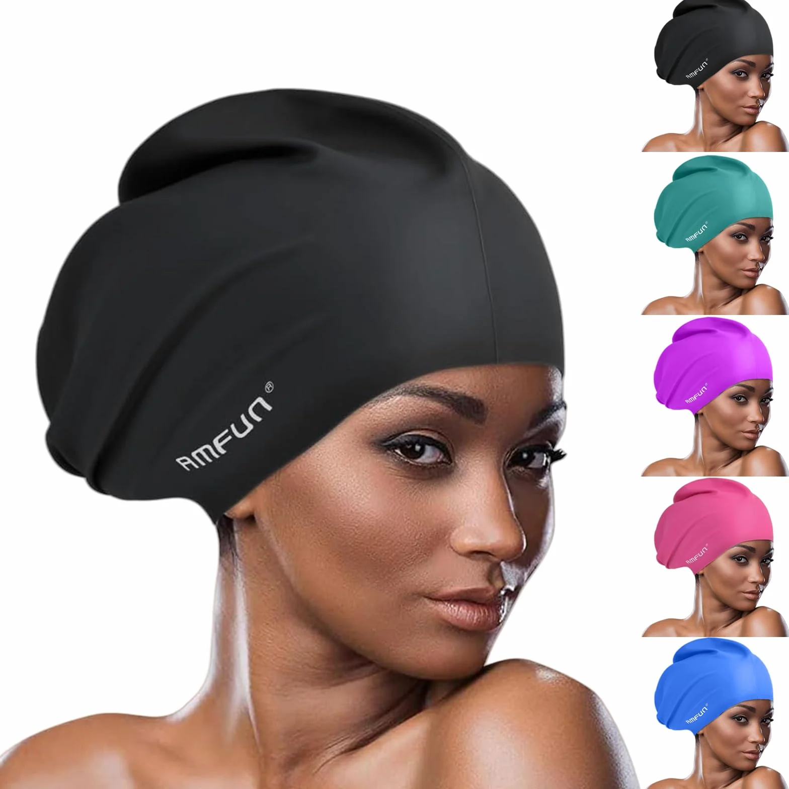 Gorro Piscina Impermeable Adultos Natación Silicona Extra Grande Mujer Hombre Pelo Largo Dreadlocks