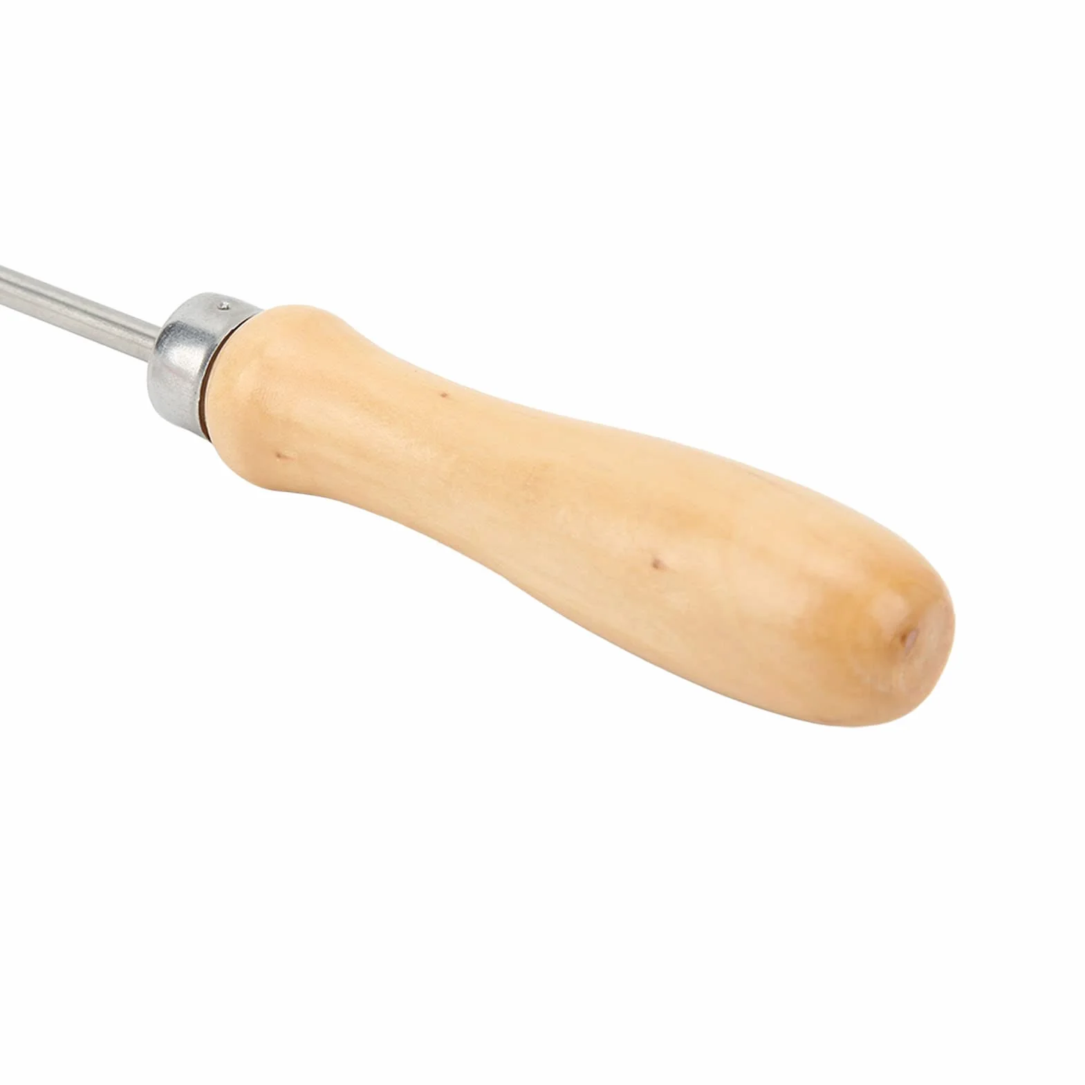 Punzón de cuerda de raqueta de acero inoxidable con mango de madera para reparación de tenis