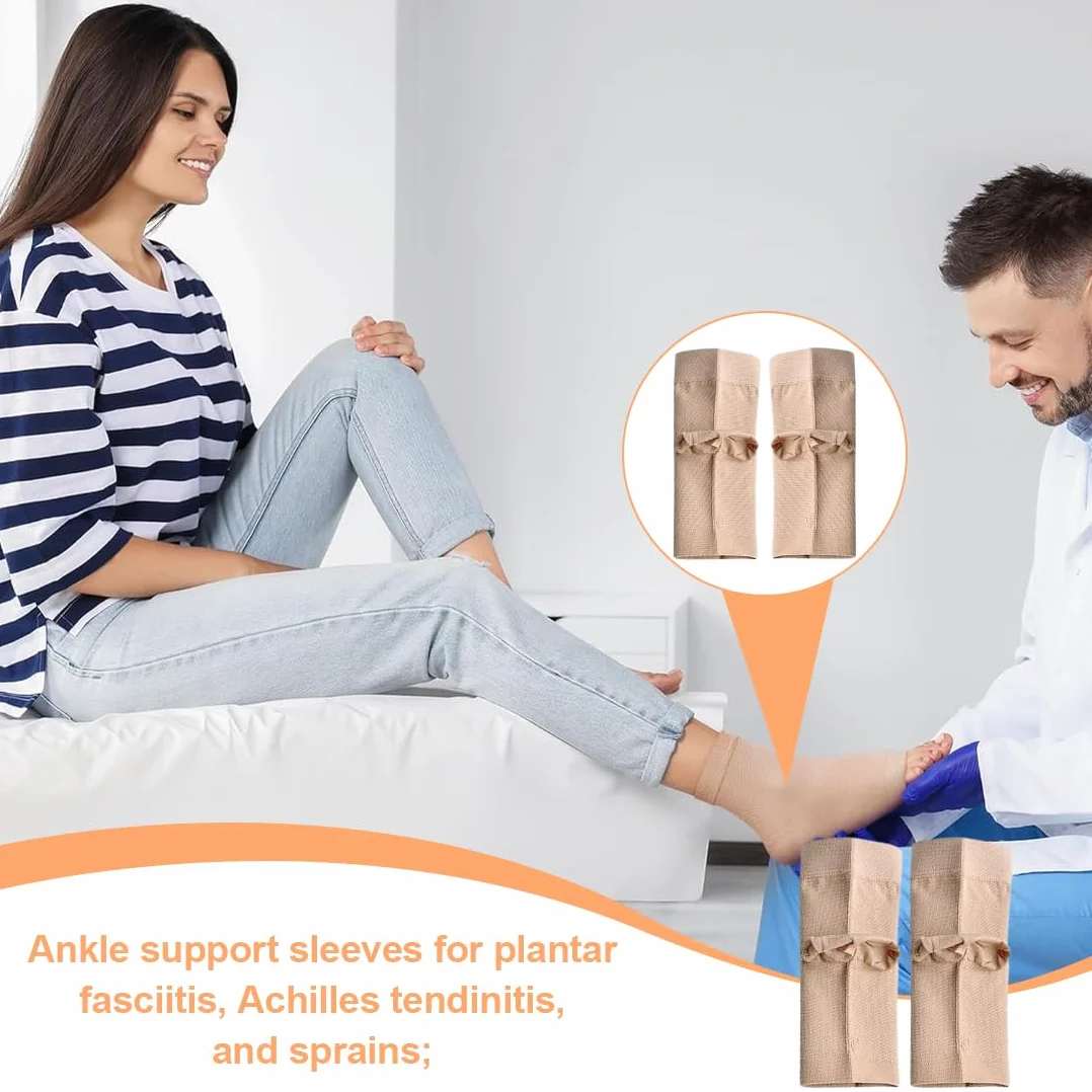 Calcetines Acolchados de Patinaje sobre Hielo con Protección de Tobillo Almohadilla de Gel para Hockey, Patín, Tobillos Elásticos