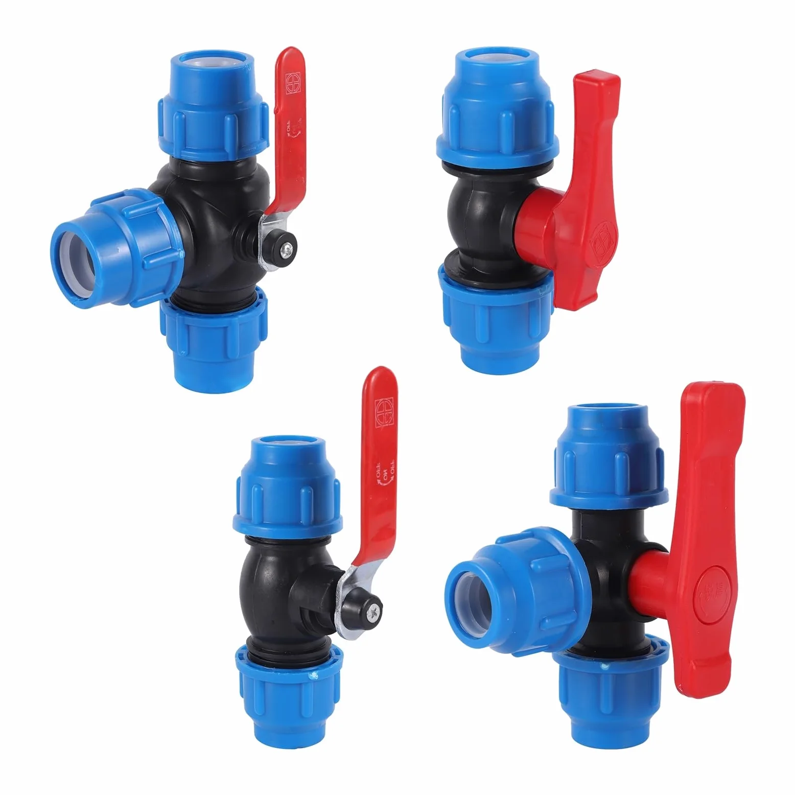 Desviador rápido de válvula de bola de plástico para jardín, hogar, PVC, polietileno, 40 mm, accesorios de tubería de agua para riego de césped, duradero y fácil de instalar
