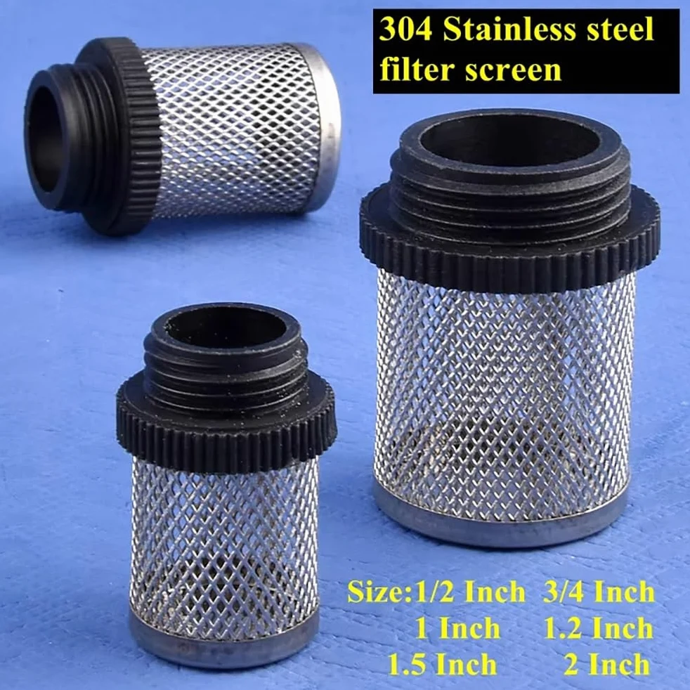 Filtro De Agua De Acero Inoxidable, Rosca Externa De 1/2" A 2", Malla 304 Duradera For Peceras, Estanques E Hidroponía (Paquete De 10 O 20 Unidades)(20Pcs,1 Inch)