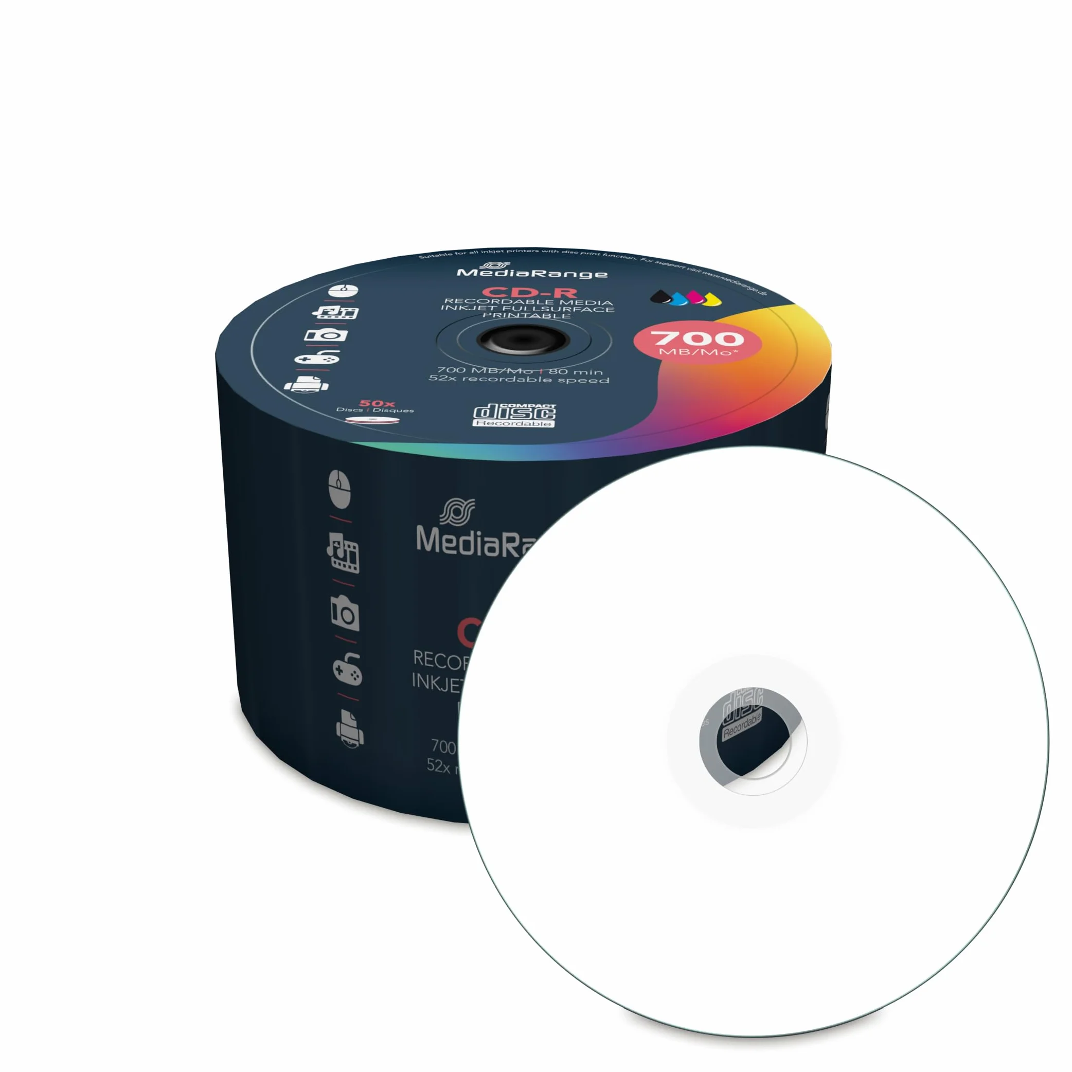 MediaRange MR208 CDs vírgenes 700 MB 80 min 52x Speed
