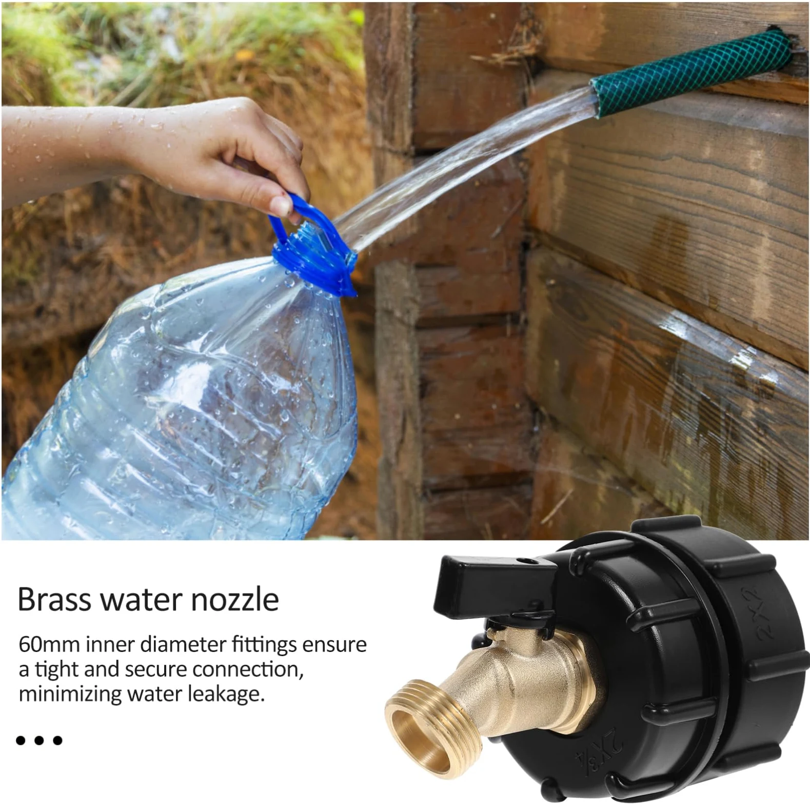 ibasenice 3 Piezas Adaptador IBC Grifo de Jardín para Barriles de Agua de Accesorio de Duradero y Instalación
