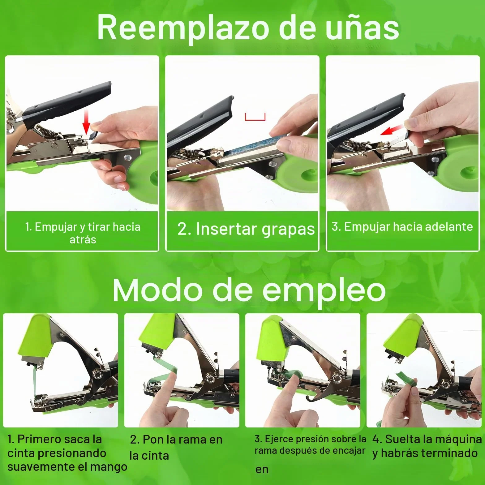 Maquina Atar Tomates Pepino,Herramientas Jardineria Atar de Mano Planta,Jardín Tape Tool Alicates de encuadernación para Plantas, máquina de encuadernación de Plantas
