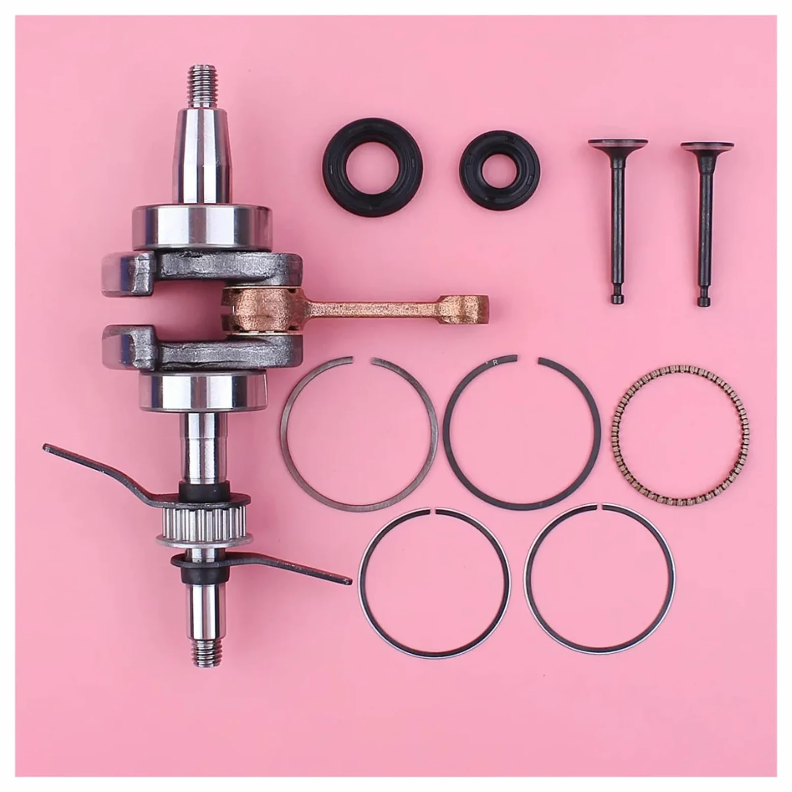 Kit de Juntas de pistón y válvula de Sello de Aceite del cigüeñal for Motor pequeño de cortacésped GX35 de 35 CC y GX 35