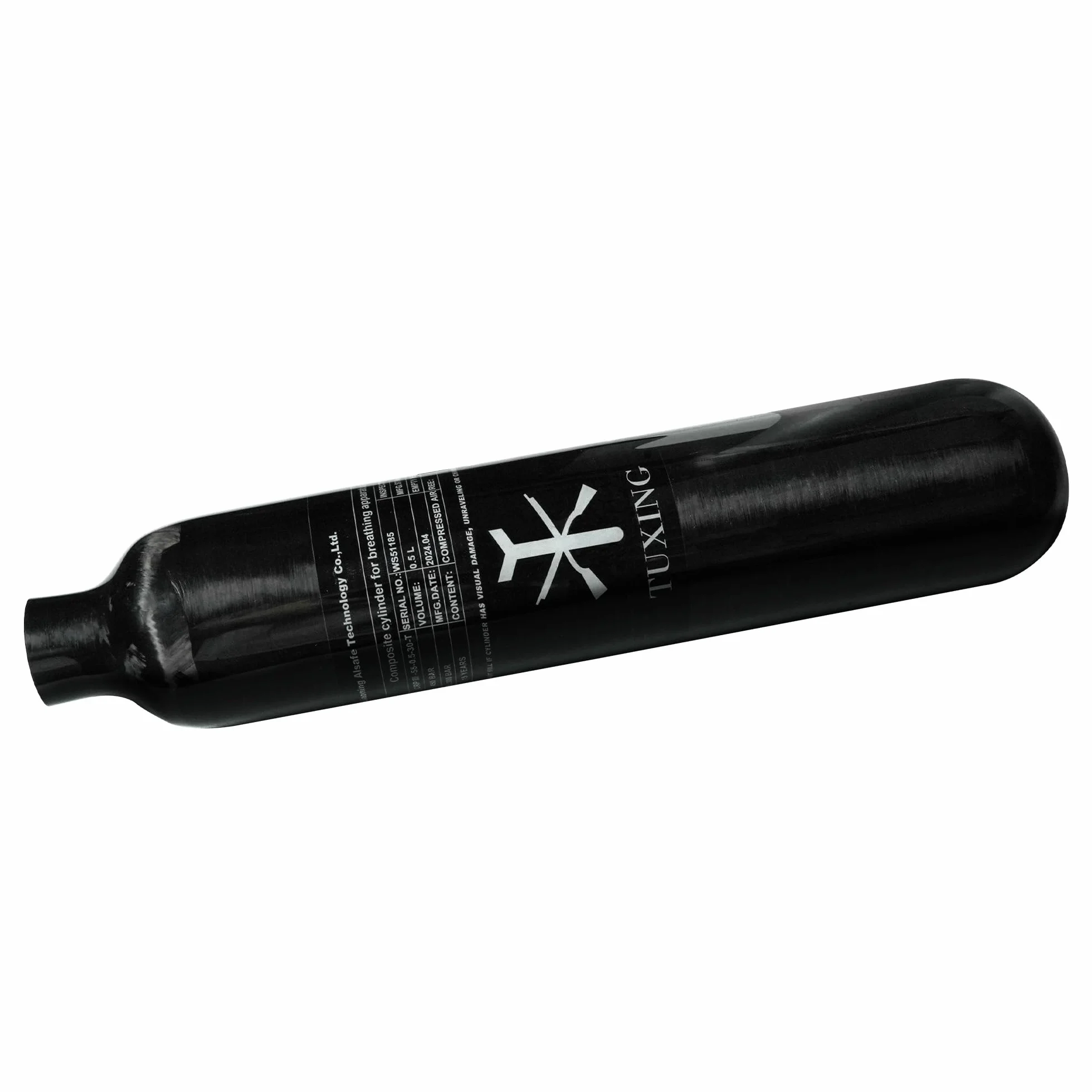 TUXING Tanque de Aire PCP 4500PSI 0.5L Fibra de Carbono Cilindro HPA 31Cu in 500cc Rosca M18*1.5