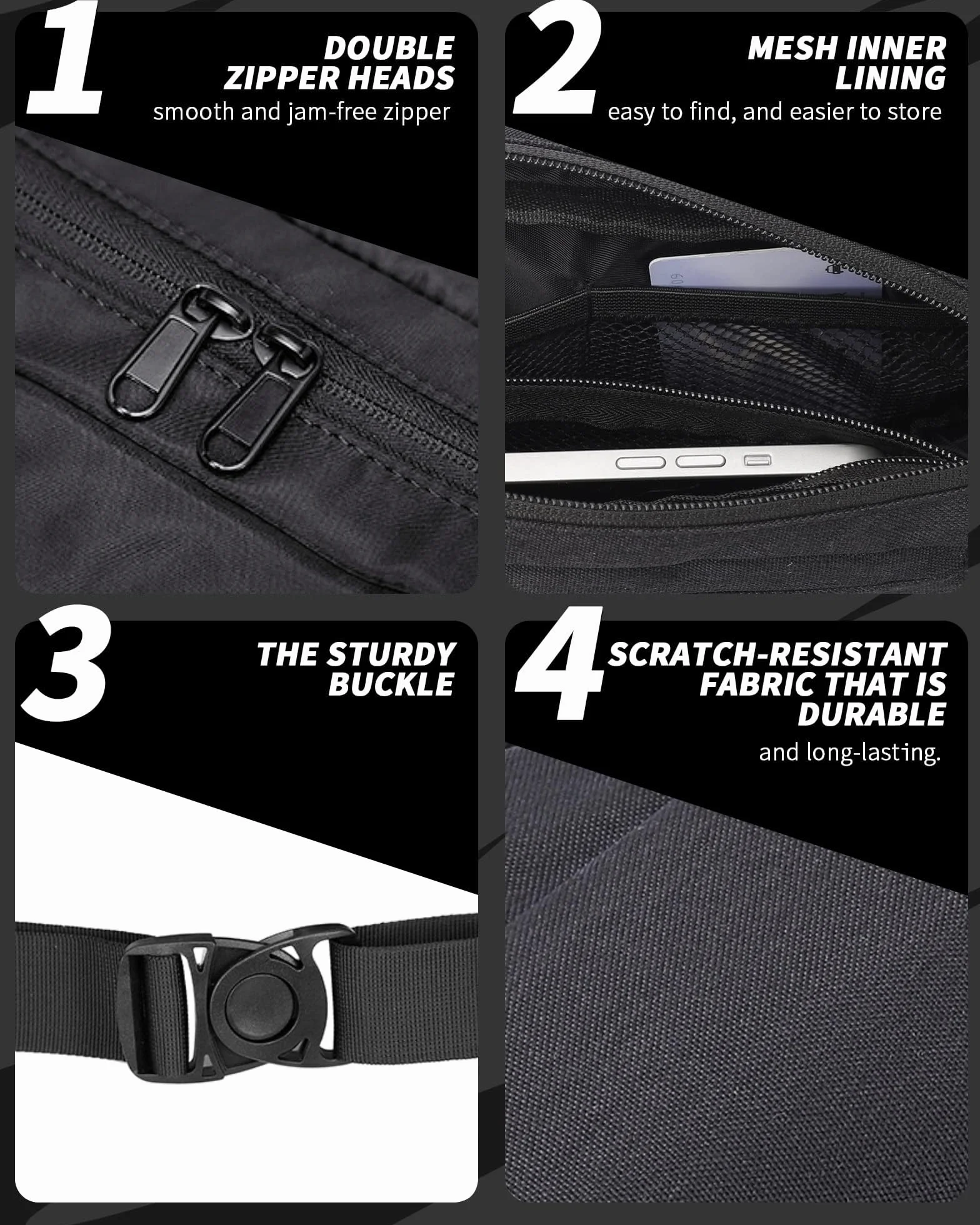 Mochila antirrobo impermeable 34x16x8.7 cm Negro