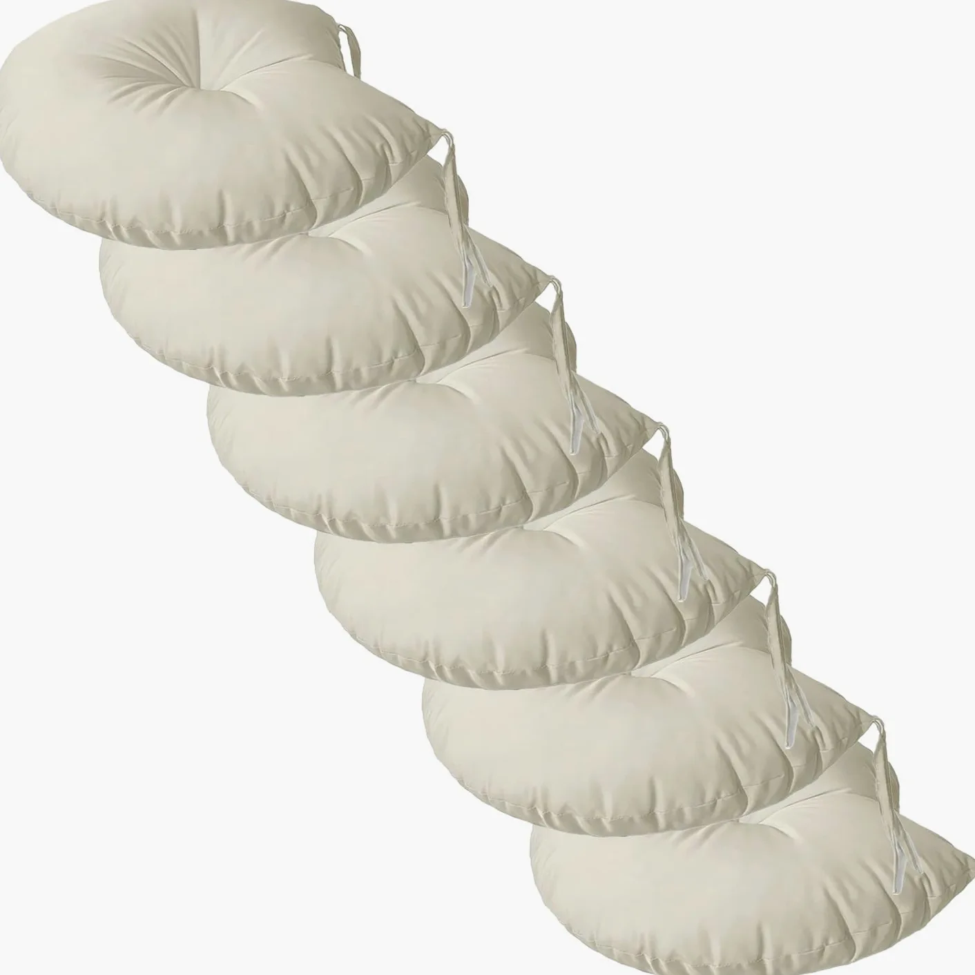 Genérico Cojín for Silla Forma Herradura Tela Oxford Impermeable | Relleno Algodón PP Alta Resiliencia 40x35cm, Taburetes Bar, Terraza y Comedor(Beige,6pcs:40x35cm)