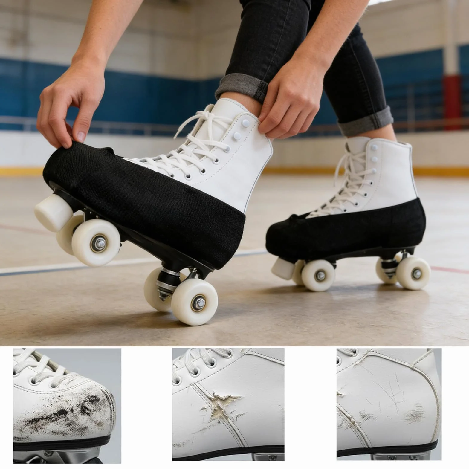 Protectores para Patines Artísticos, De Cuchillas Elásticas, Juego De Protectores De Tela Absorbente