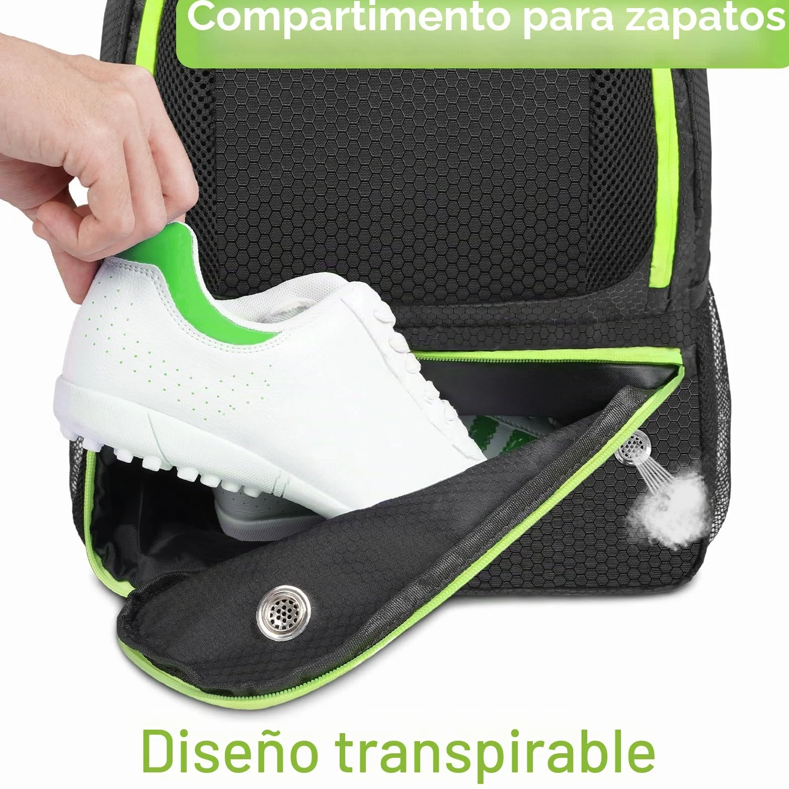 YOREPEK Mochila Futbol con Zapatillero Impermeable Multifuncional Multideporte Transpirable Negro