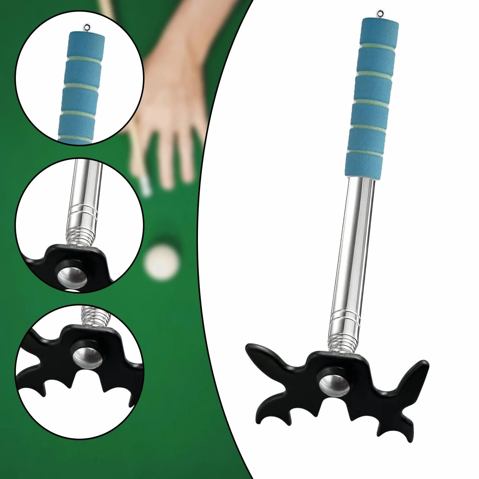 Rockible Punte retráctil Puente Cue Stick Snooker Bridge Rester para Juego de Interior