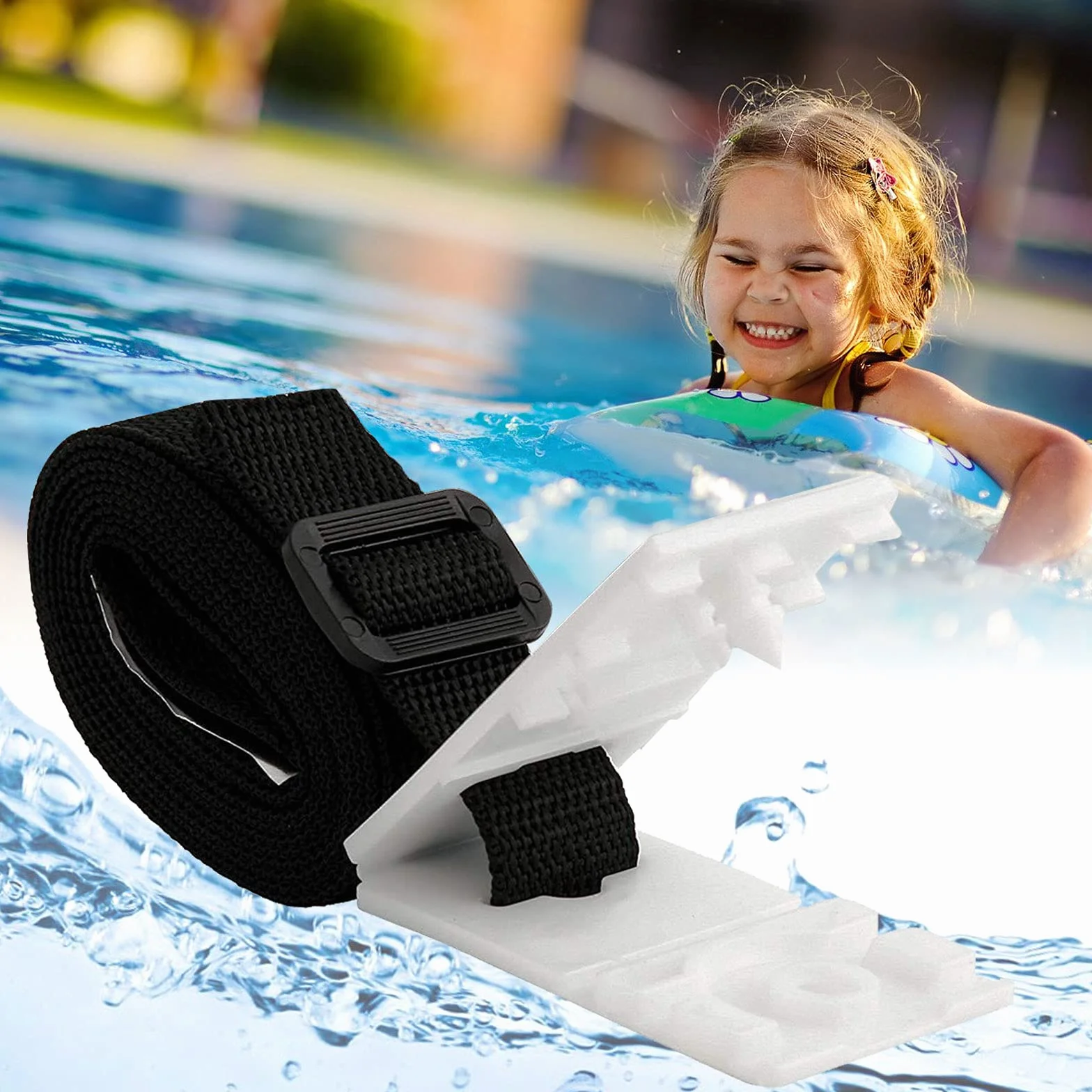 Kit de fijación de Carrete de Cubierta Solar, para Piscina, para Piscina, con Correas de fijación de Rodillos, Kit de cinturón para Piscina de Tierra, Incluye 8 Correas de Nailon Adhesivas y pestañas