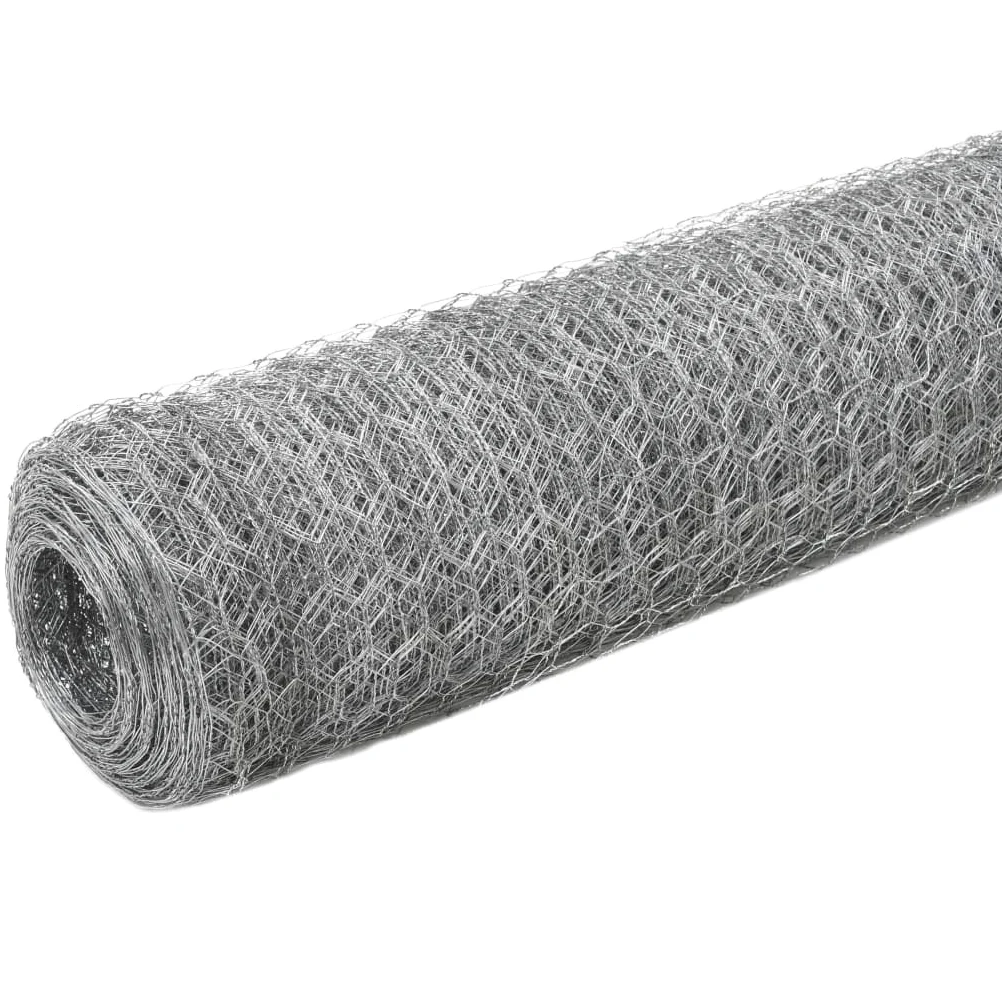 Valla de alambre de 25 x 1,5 m, acero galvanizado, hexagonal, 50 mm, plata, resistente, para jardín, valla para perros, gallinas, aves de corral, sauce, para exteriores