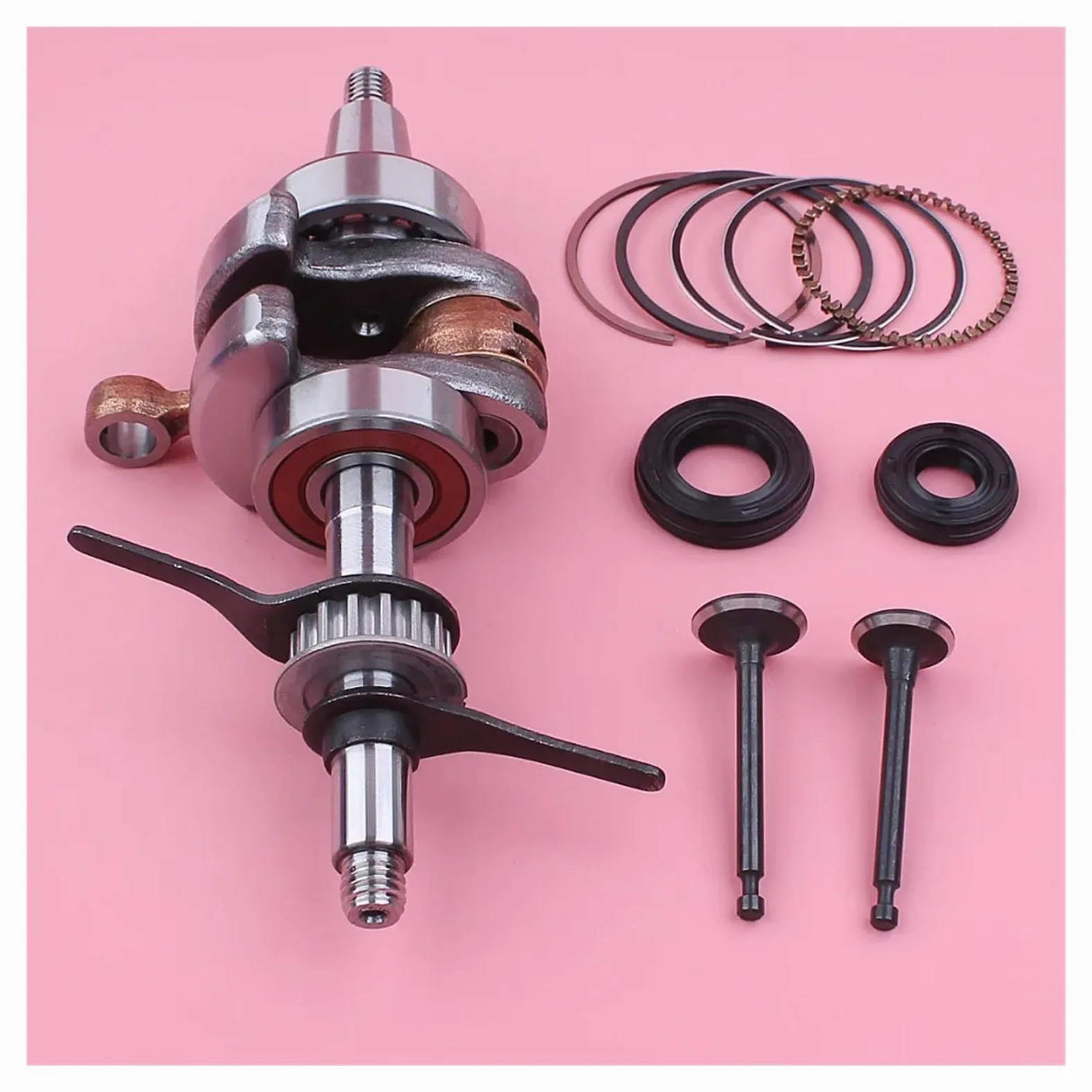 Kit de Juntas de pistón y válvula de Sello de Aceite del cigüeñal for Motor pequeño de cortacésped GX35 de 35 CC y GX 35
