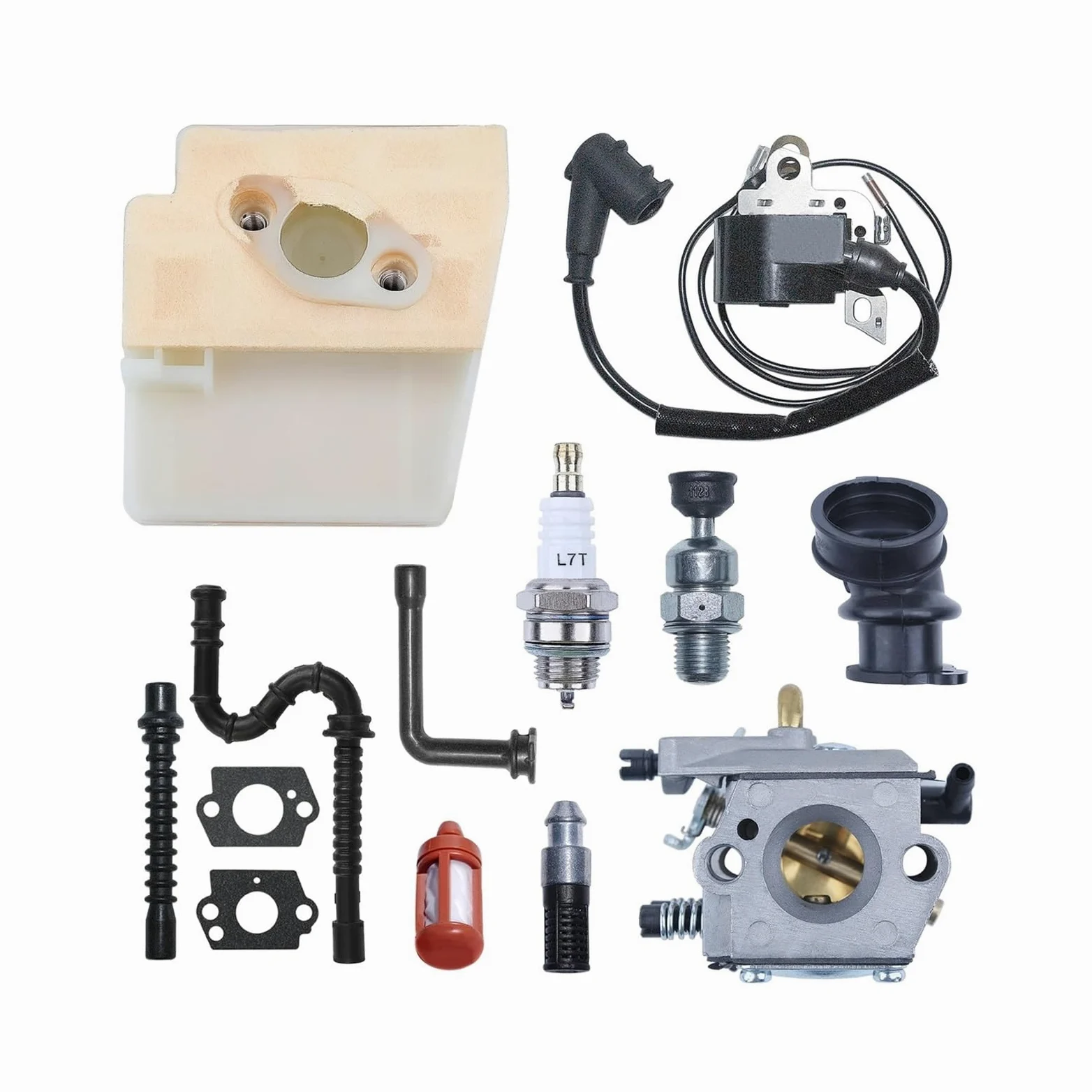 Accesorios para cortacésped Bujía de Bobina de Encendido de carburador for S-ihl MS260 026 MS240 024 Kit de línea de Impulso de Filtro de Combustible y Aire