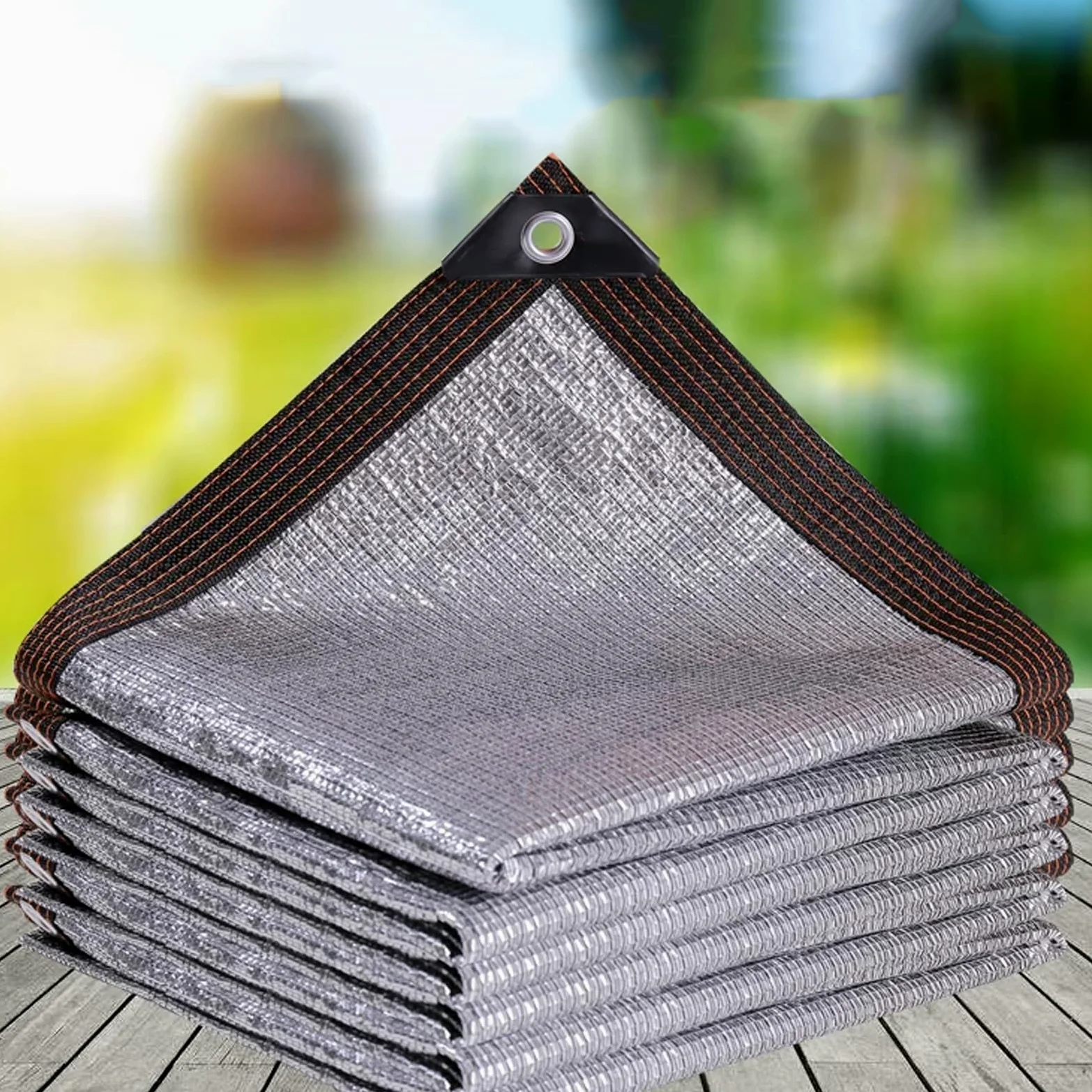 Malla Sombreadora del 75%,Red de Sombreado de Aluminio,Bloqueador Solar Sombra Paño Plateada,Malla de Ocultación con Ojales,Red Resistente a Los Rayos UV para Exteriores (3x10m)