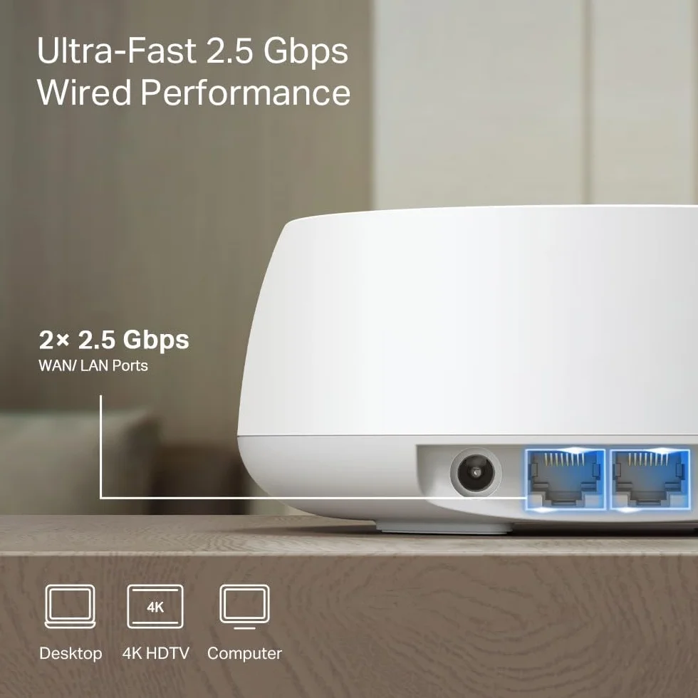 TP-Link Deco BE25 3-pack Wi-Fi 7 Mesh BE3600 AI Mesh Dual-Banda 3.6 Gbps Puertos 2.5 Gbps MLO