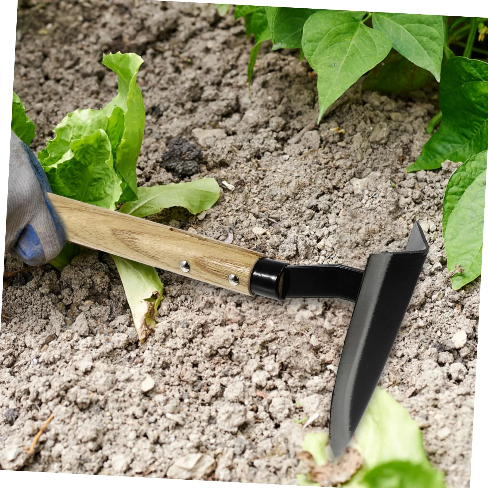 BESPORTBLE 2 Piezas Azada Triangular De Madera Azadas De Jardinería Desyerbador Manual De Jardín Azadas De Agricultura Azadas De Mano Excavadora Manual De Jardín Azadas De Cultivo Acero