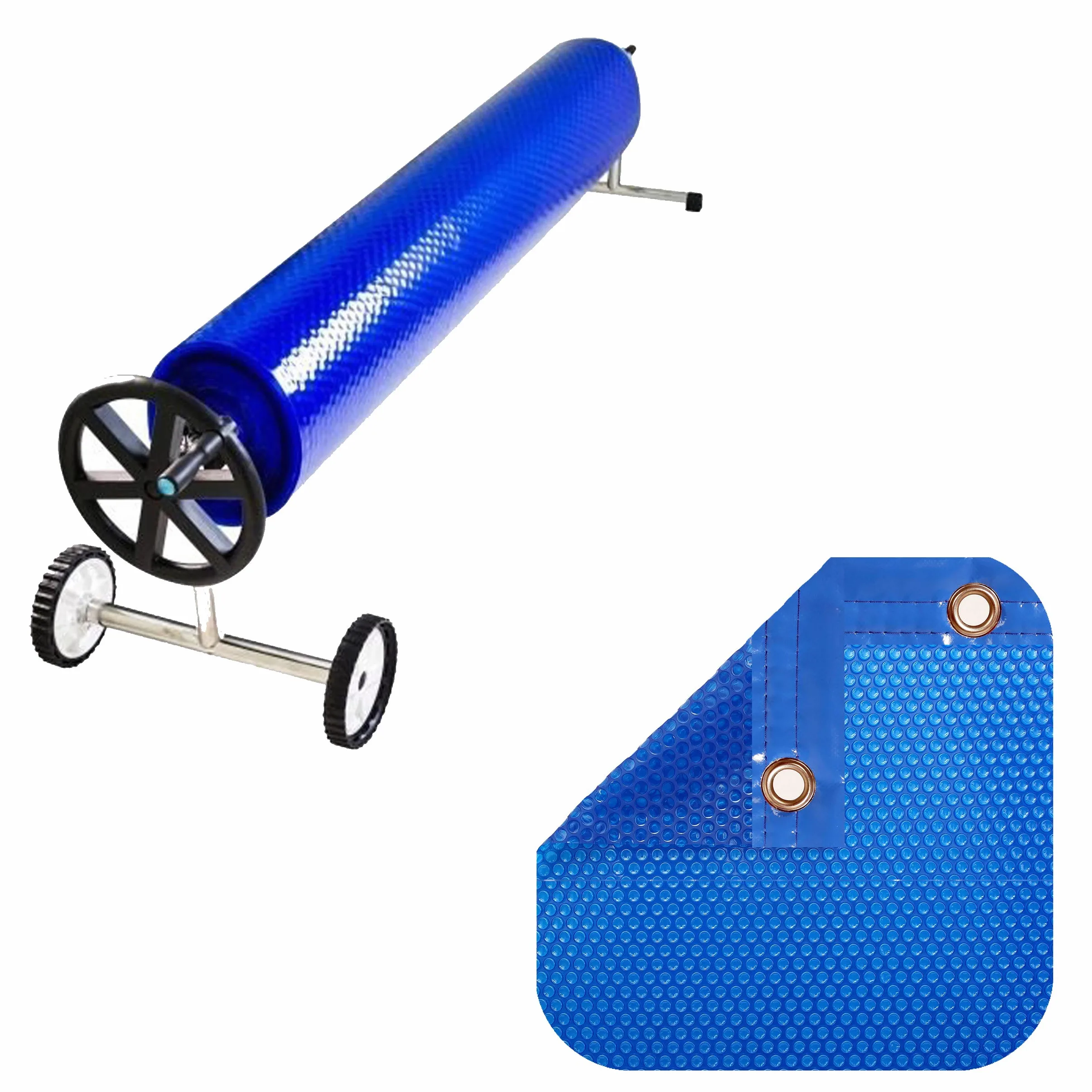 Pack Manta TÉRMICA DE 350 MICRAS Eco (2x4m) + ENROLLADOR TELESCÓPICO DE 81mm.