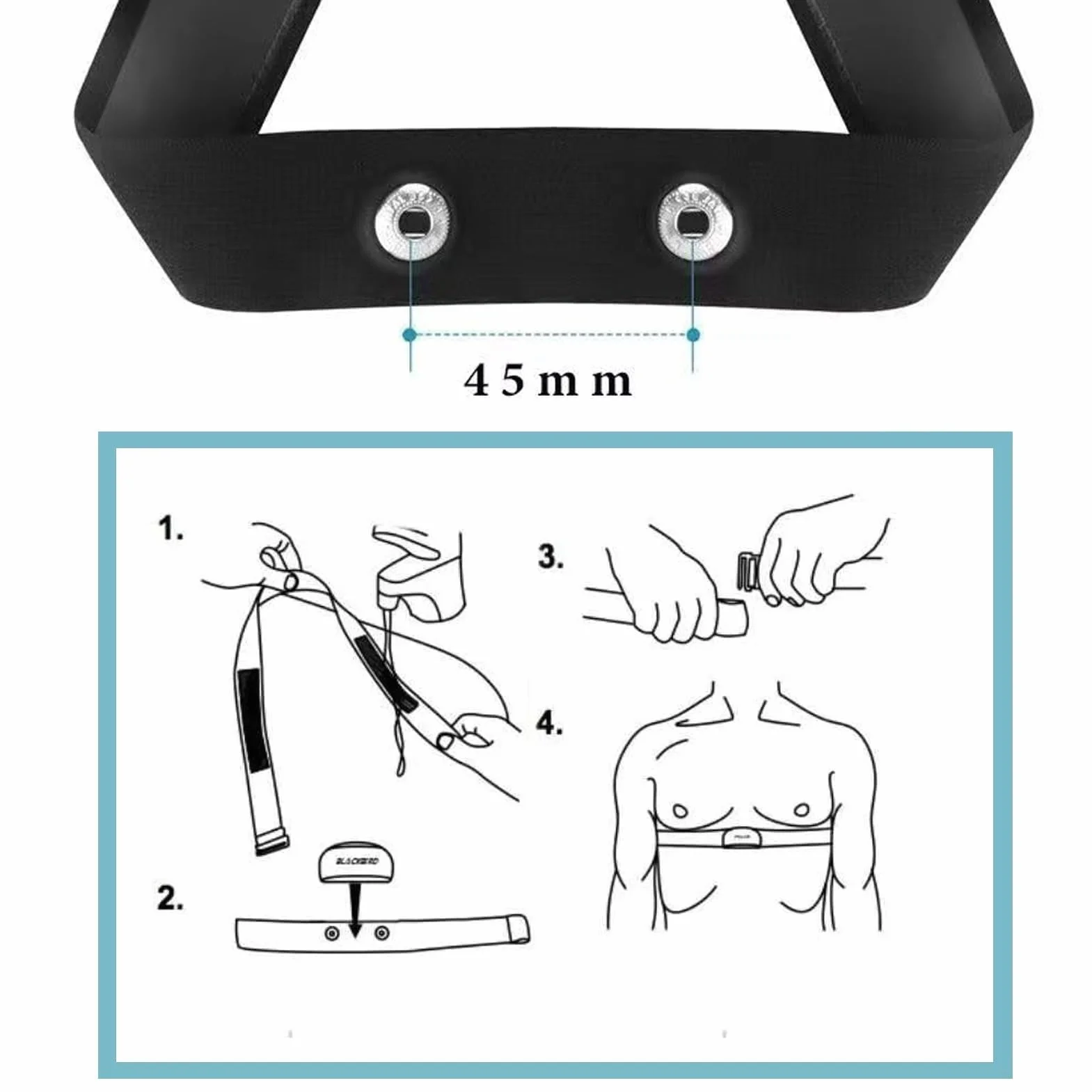 Recambio Cinta Frecuencia Cardiaca Bluetooth Ant+ Compatible Garmin Wahoo Bryton Polar H10 H9 Coospo Magene Resistente Agua Sudor