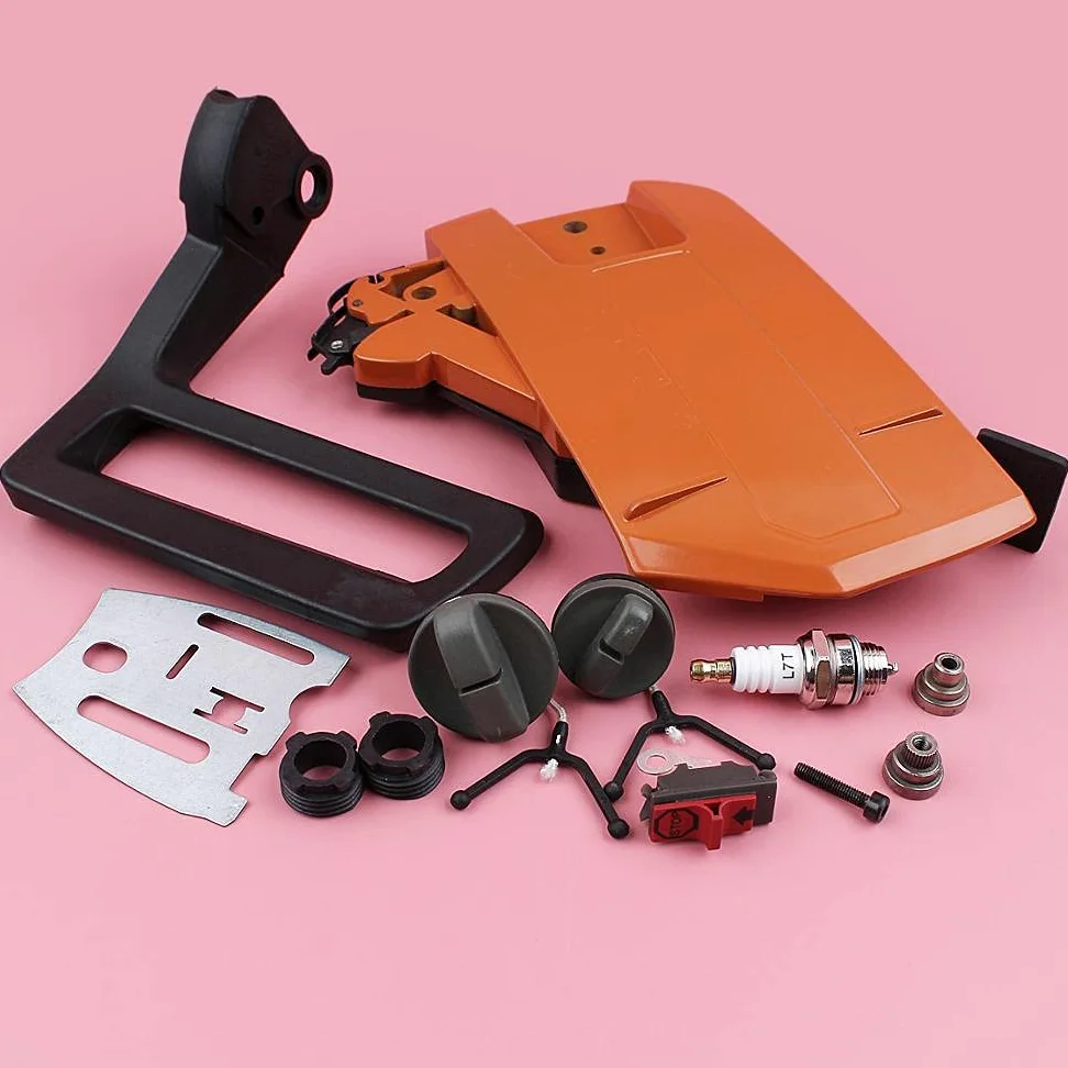 Herramientas Kit de placa de barra de cubierta de embrague lateral de freno para Husqvarna 266 268 272 61 66 motosierra 5037366-01, 503 73 66-01 w tapa de aceite de combustible accesorios