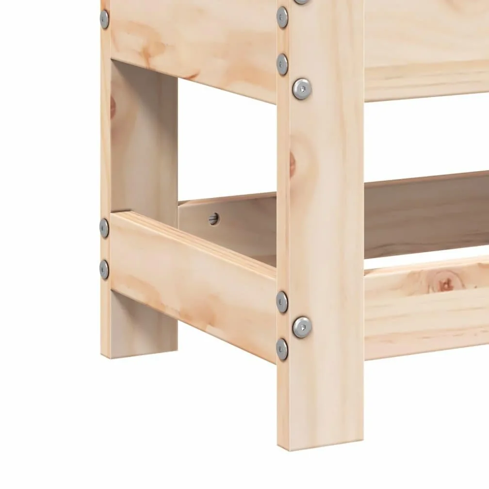 vidaXL Taburete de Jardín Reposapiés Otomana Mesa de Centro Madera Maciza de Pino
