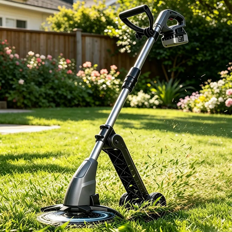 Cortacésped Eléctrico Inalámbrico, Recortadora para Jardín y Césped