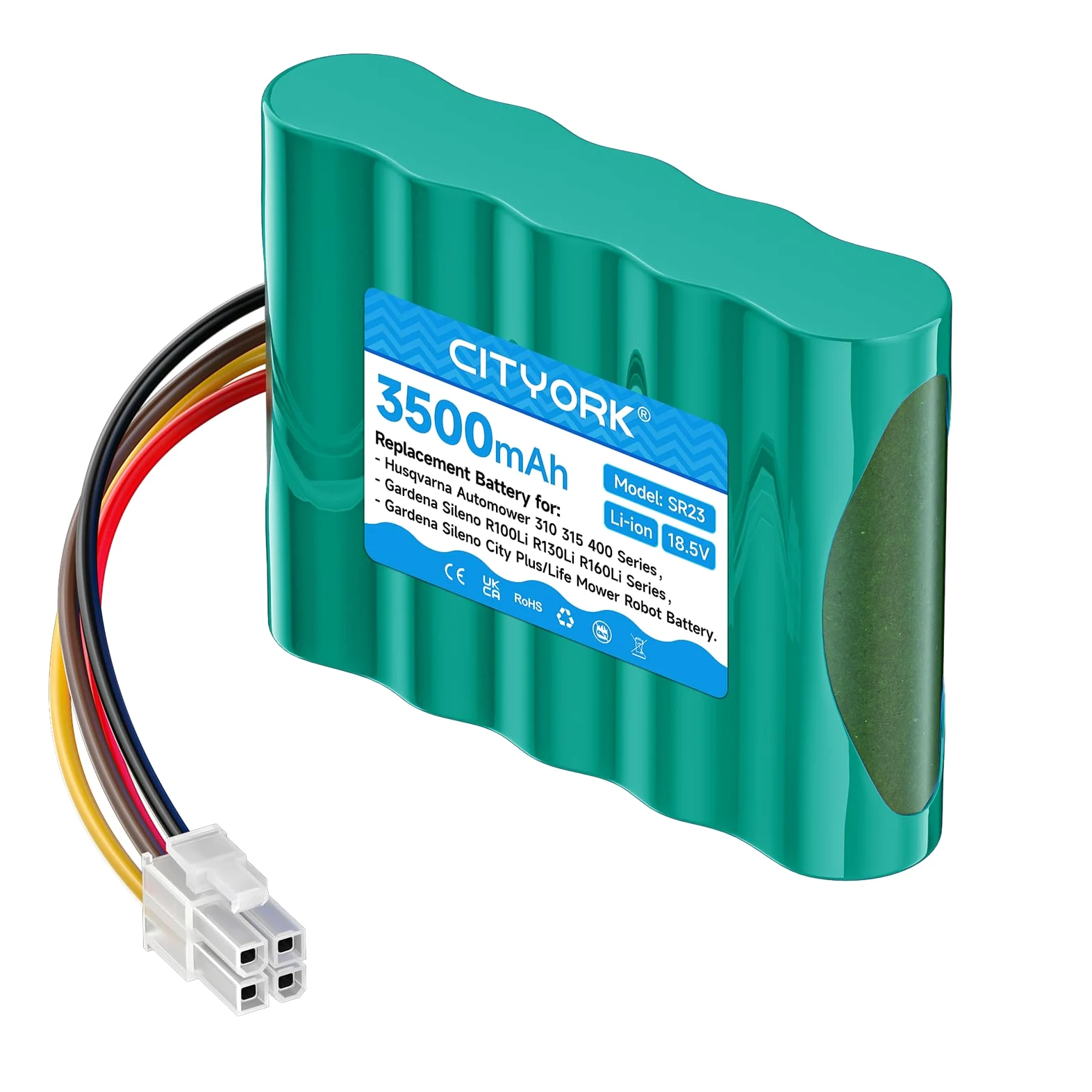 CITYORK 3500mAh Batería de Repuesto para Robot cortacésped Husqvarna Automower 310 315, Gardena Sileno R100Li R130Li R160Li, Gardena Sileno+ City/Life (18,5 V, Iones de Litio)
