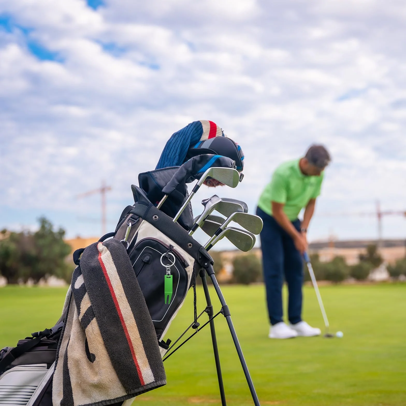 PATIKIL Metal Doblado Golf Hoyuelos Reparación Herramienta 6 Paquete Curvado Punta Verde Tenedor Bola Marca