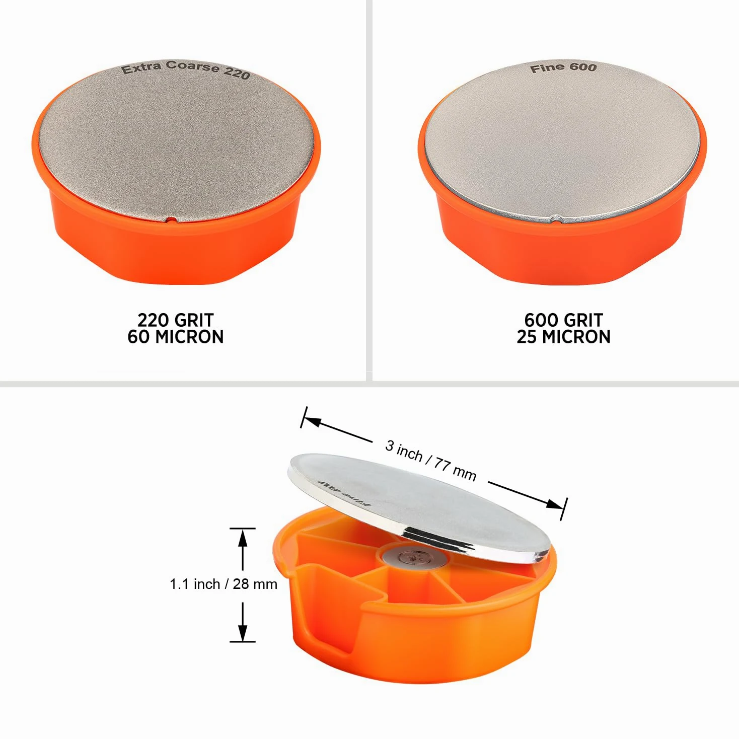 SHARPAL 216N - Afilador de cuchillos multiusos de doble grano para cortar césped, hacha, hacha, machete, podadora, tijera, cinceles, todos los bordes de la hoja