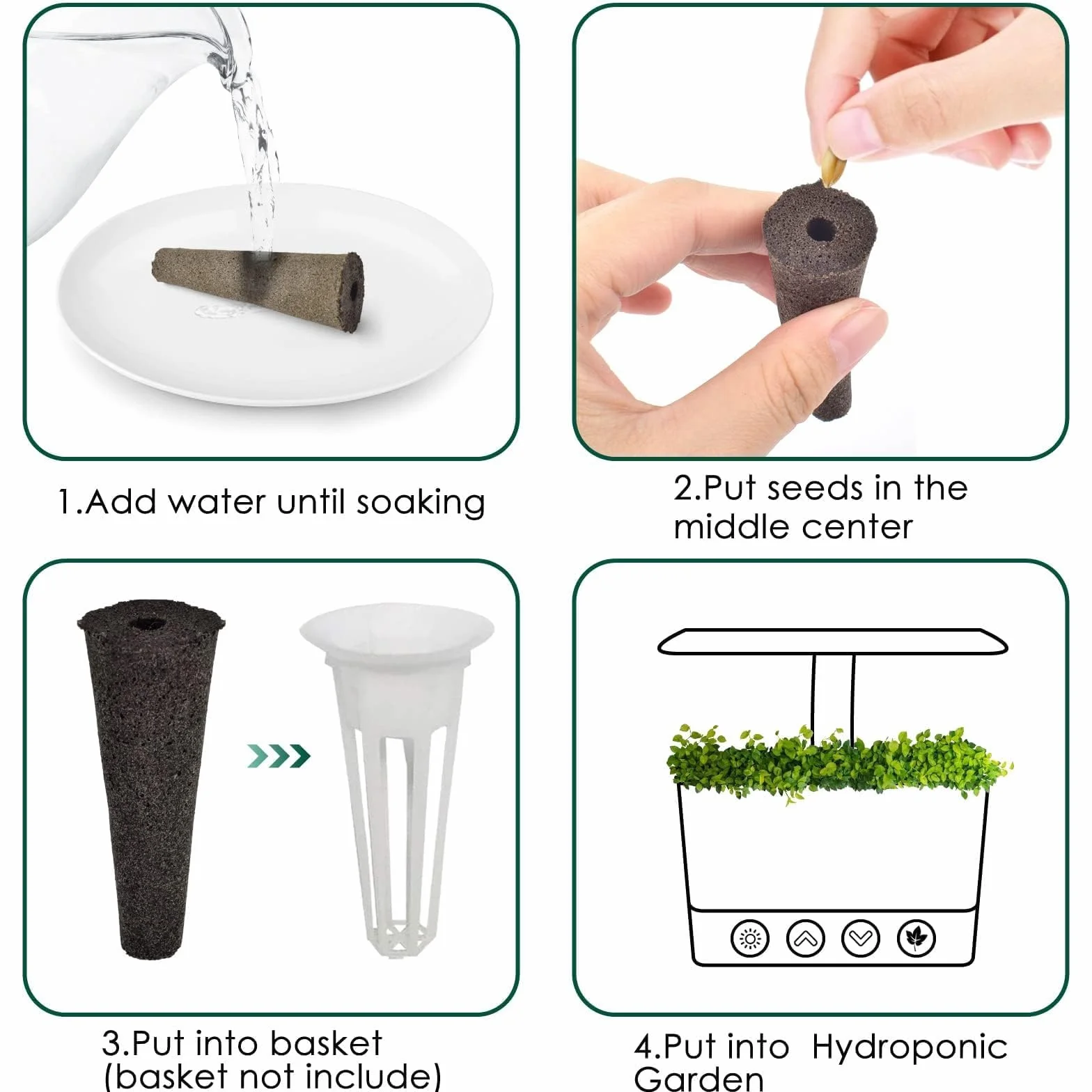 TSKDKIT 30 Esponjas De Repuesto para Cultivo, Esponjas De Crecimiento para Sistema De Cultivo De Plantas, Esponjas De Turba Orgánicas De Repuesto para Jardín Hidropónico Interior