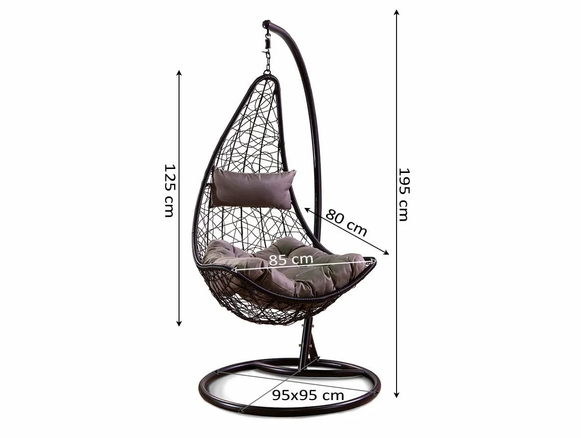S & S Saldos y Stocks Silla Colgante Mecedora Once. Muebles de Jardin o Terraza Blanco, Cojines Gris