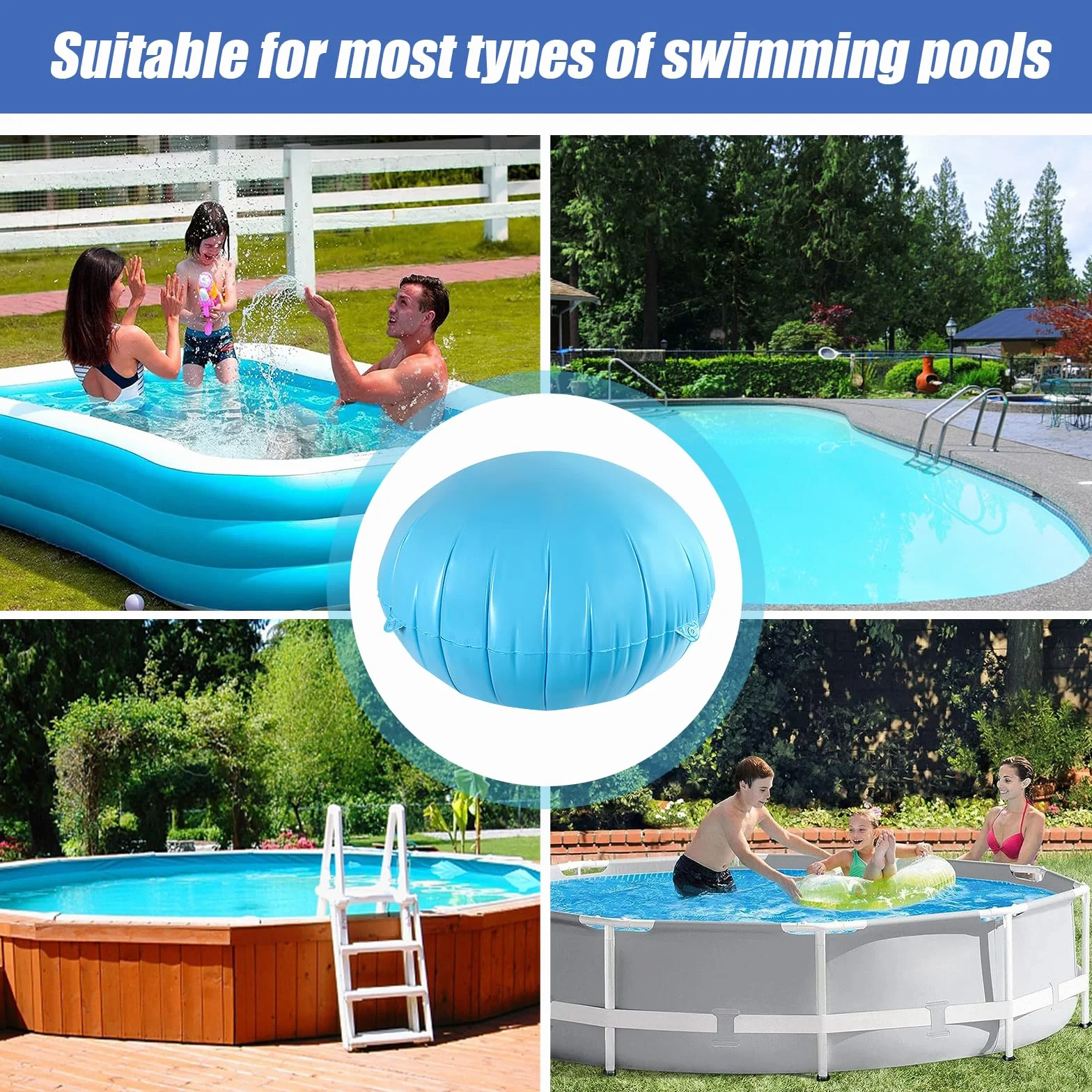Cojín de Piscina Invierno, 4 Pies/120 CM Cojín de Aire de Piscina, Cojíns de Invierno para Piscinas, Adecuado para Proteger Piscinas Durante El Inviernos Y Las Inclemencias del Tiempo