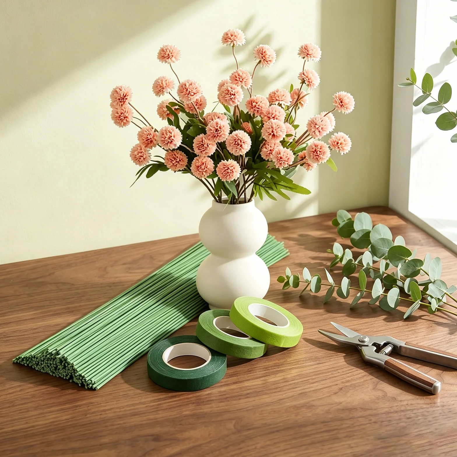 Alambre para flores verde, 150 unidades, 2 mm, 30 cm, alambre verde para floristería, varillas de alambre para manualidades, alambre estable para manualidades, flores, arreglos, ramos de jardín