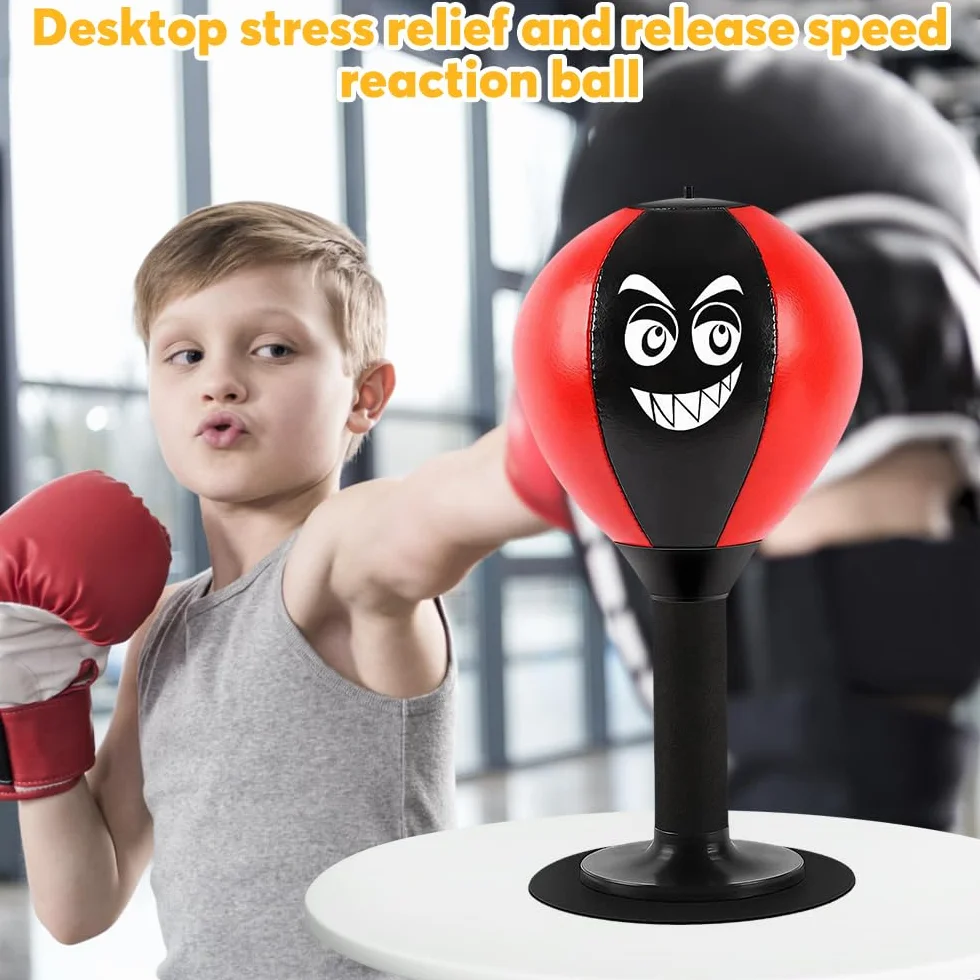 Saco de Boxeo de Escritorio con Ventosa Resistente, Pelota de Velocidad para Mesa de Oficina y Casa