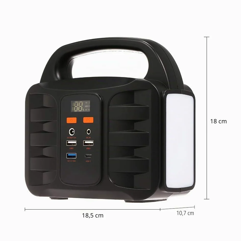 Central eléctrica portátil, 155Wh 42000mAh Camping Generadores solares Fuente de alimentación de Litio, Iluminación LED SOS, para Acampar al Aire Libre Pesca