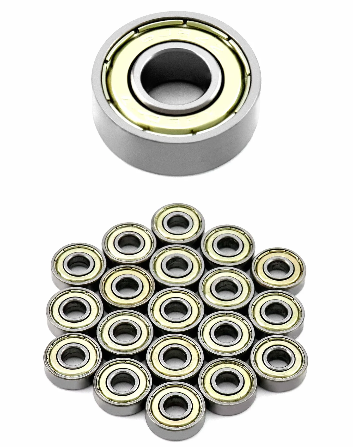 QWORK 608zz Rodamientos de Bolas de Ranura Profunda 8mm x 22mm x 7mm Doble Blindaje de Metal