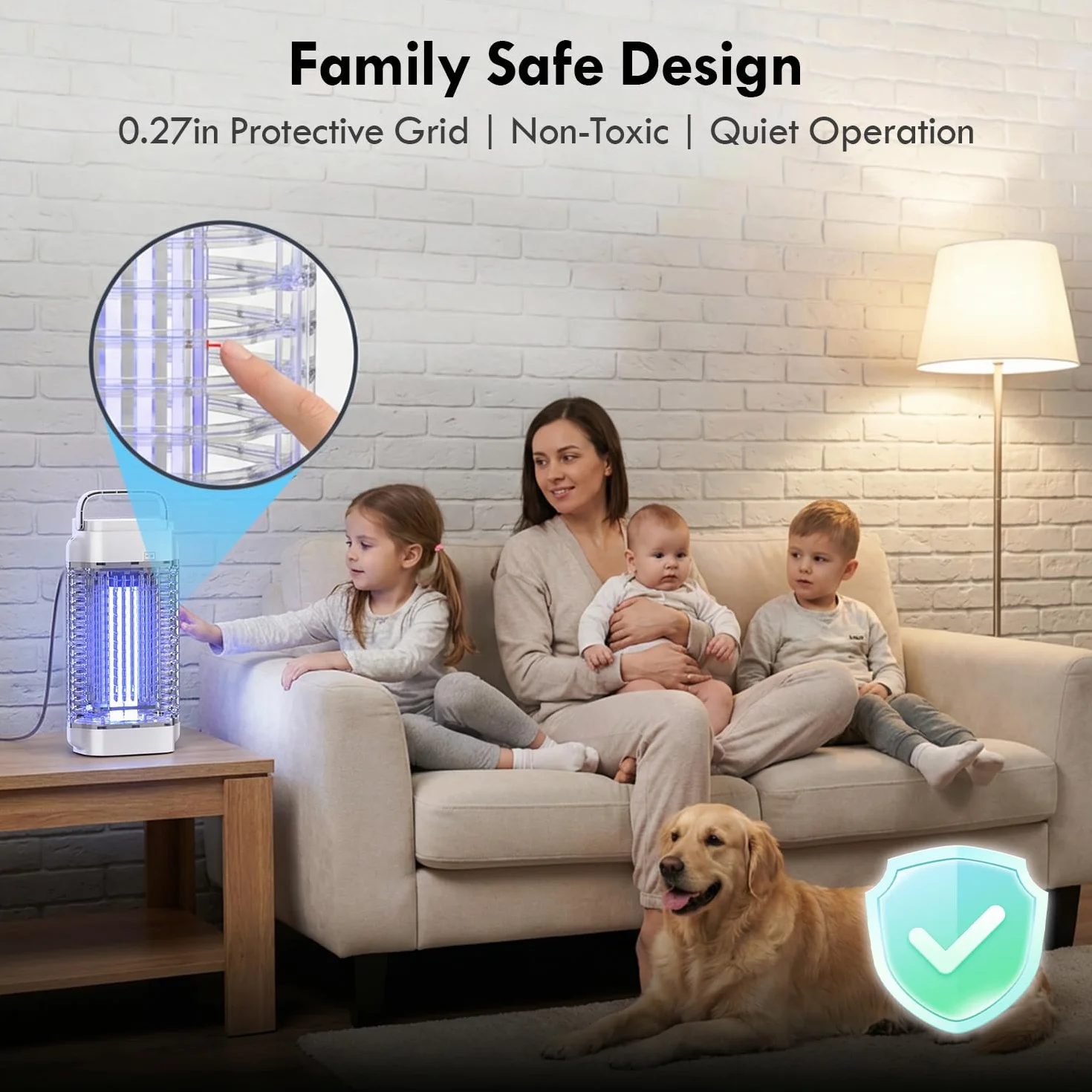 Mata Mosquitos electrico, lampara antimosquitos,Matamoscas eléctrico UV de 4200 V y 18 W, Captura Doble eficaz: luz UV + Efecto térmico, Amplio Alcance de 140㎡,para Interiores y Exteriores