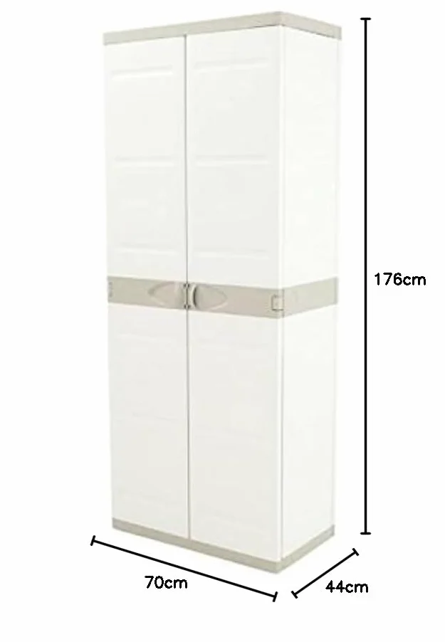 Plastiken 0005673 Titanium Armario, Beig, 70 cm Escobero, 70 cm x 44 cm x 176 cm