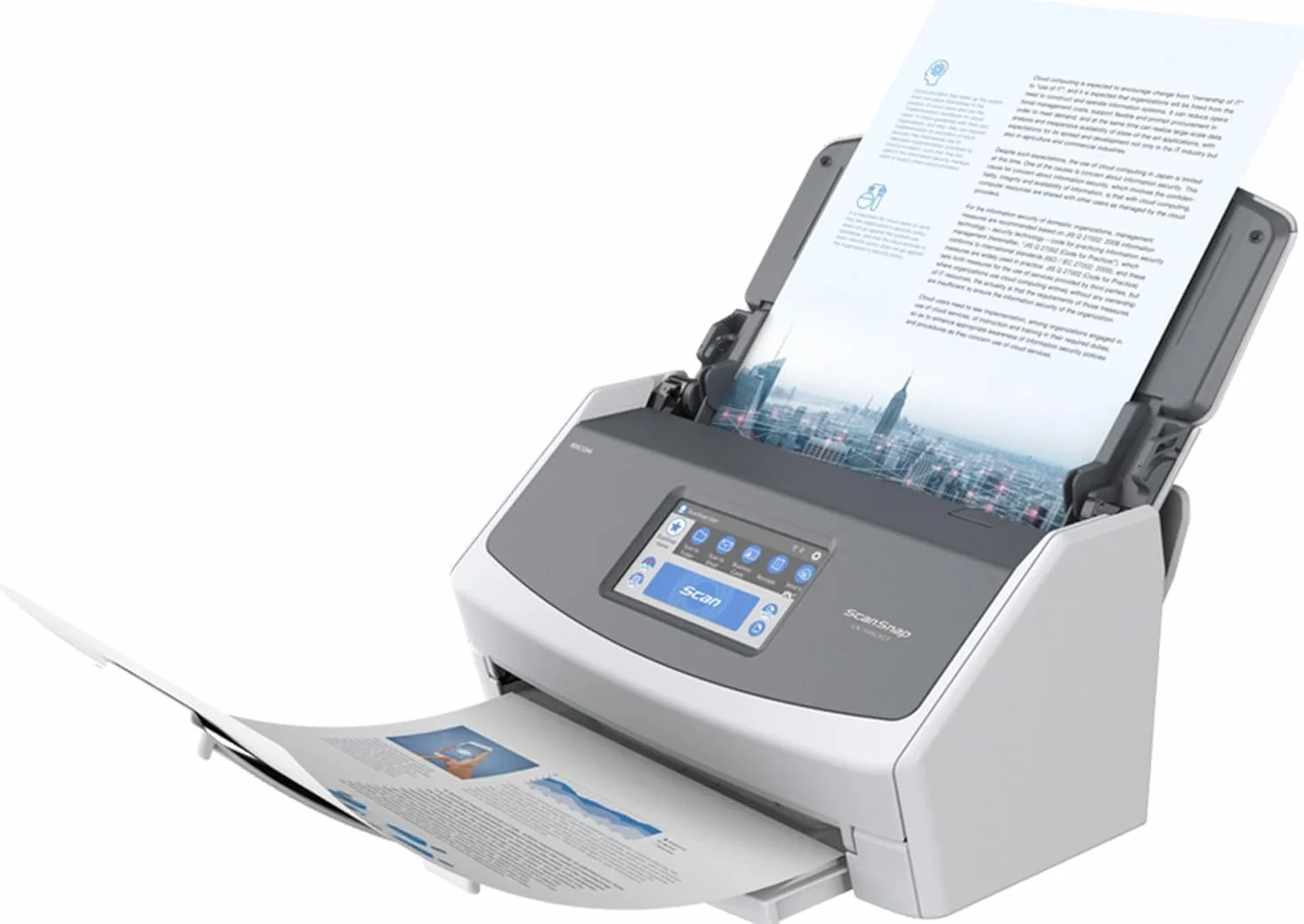 ScanSnap iX1600 Blanco Escáner de Documentos ADF Doble Cara WiFi Pantalla táctil USB 3.2