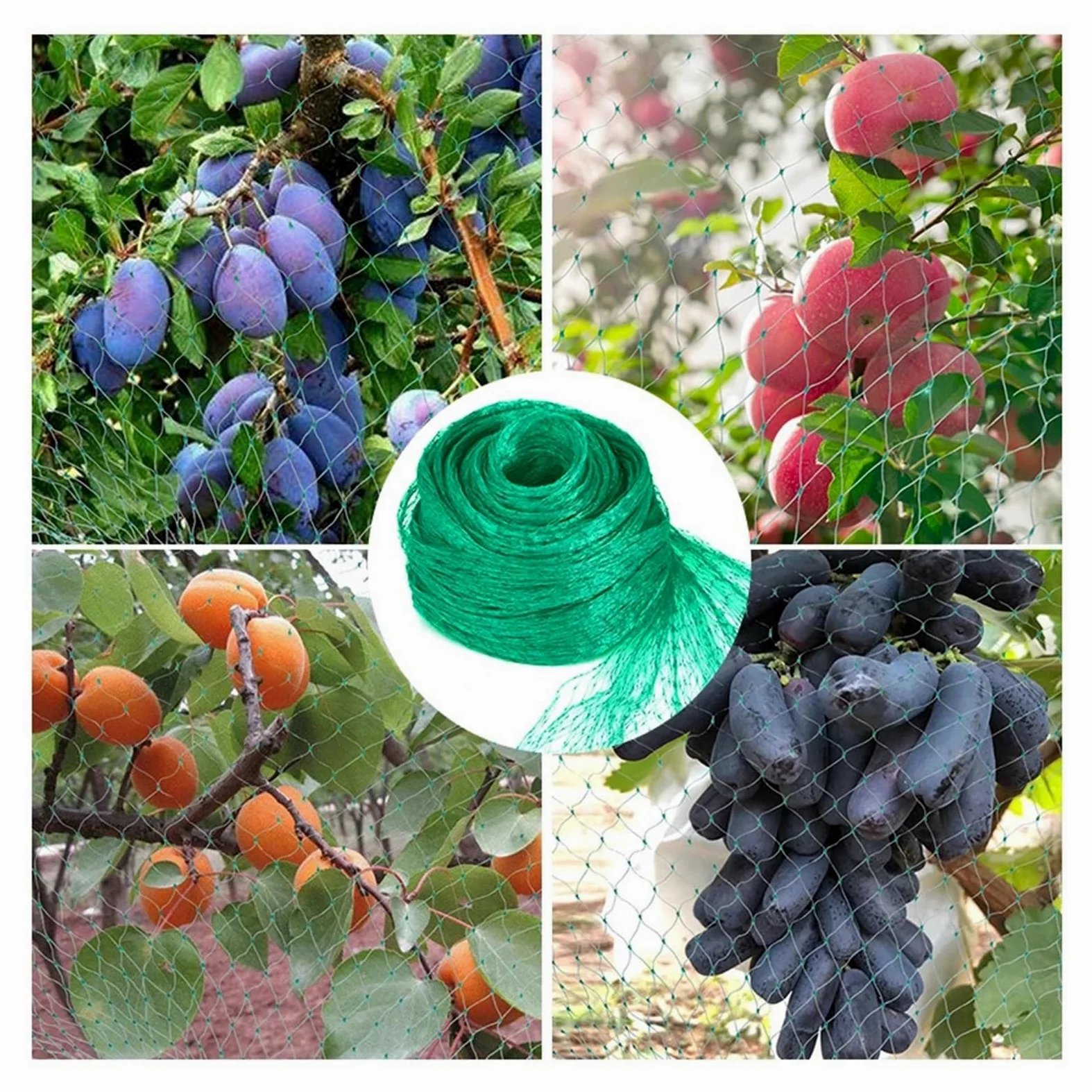 Red de protección de frutas de jardín de nailon de 4 m x 10 m, red de enrejado verde, reutilizable, cubierta de plantas, malla antipájaros, para árboles, vegetales, jardín, red al aire libre