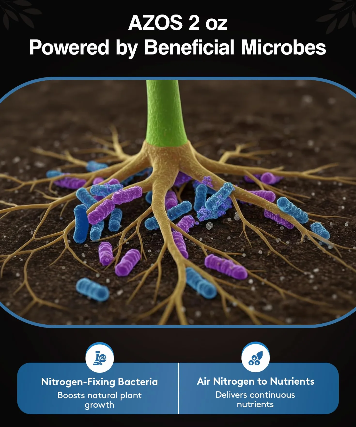 Xtreme Gardening Azos Bacterias beneficiosas, promotor de Crecimiento Natural, Bolsa de 6 onzas